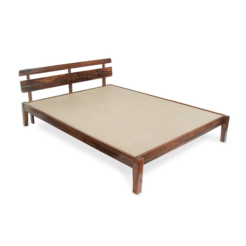 Amira Sheesham Wood bed Without Storage Bed in Honey oak finish by Rajwada - Rajwada Furnish