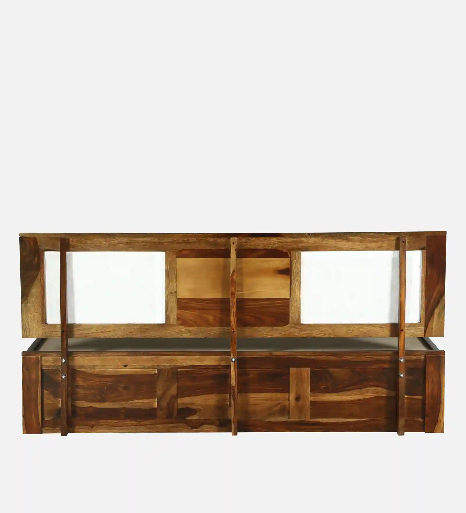 sheesham wood queen size platform frame box storage bed design india