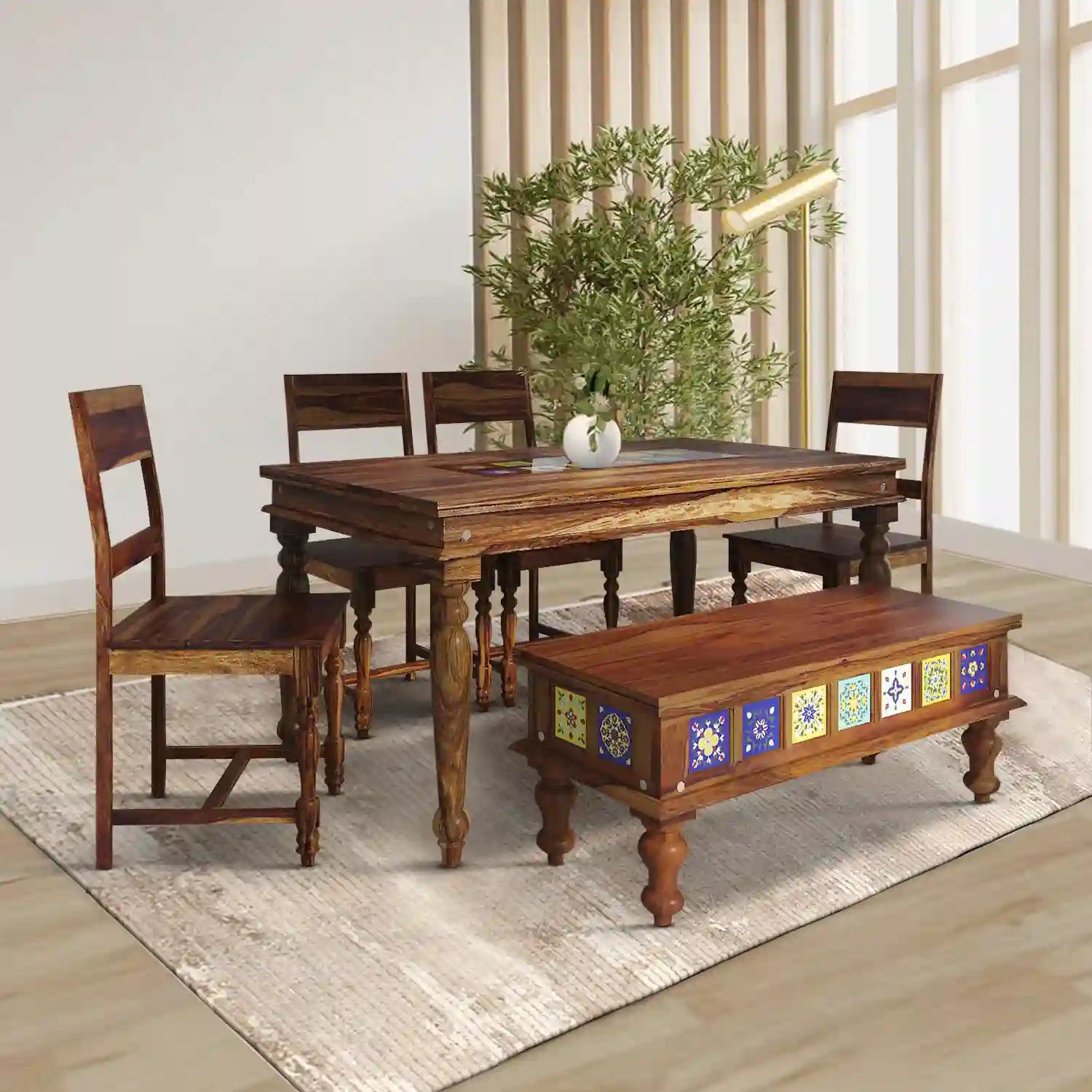 Anamika Indian Rosewood Seater Dining Sets - Main Image