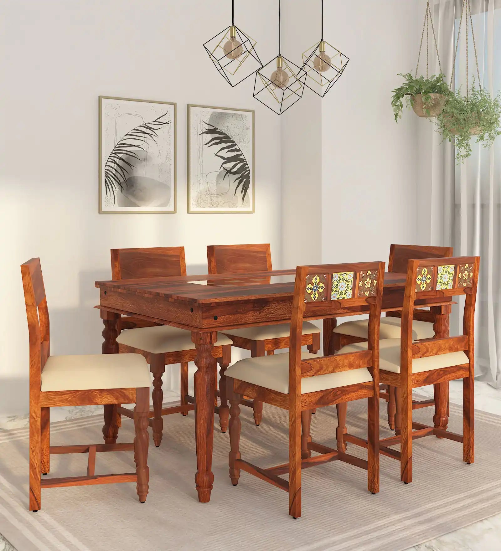 Anamika-Sheesham-Wood-6-Seater-Dining-Sets-With-Cushioned-Chair-by-rajwada