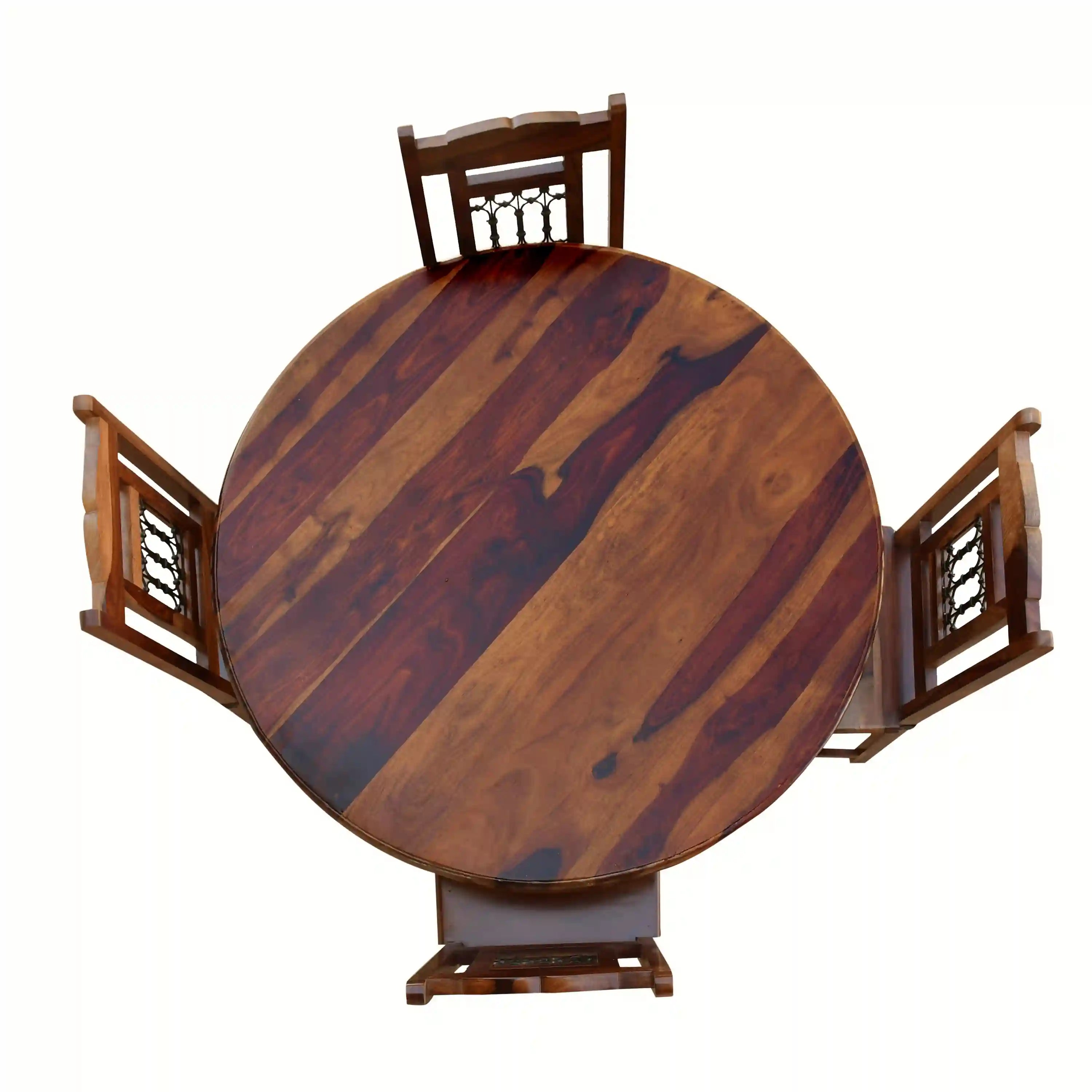 Haveli-Sheesham-4-Seater-Round-Dining-Table-Set-sheesham