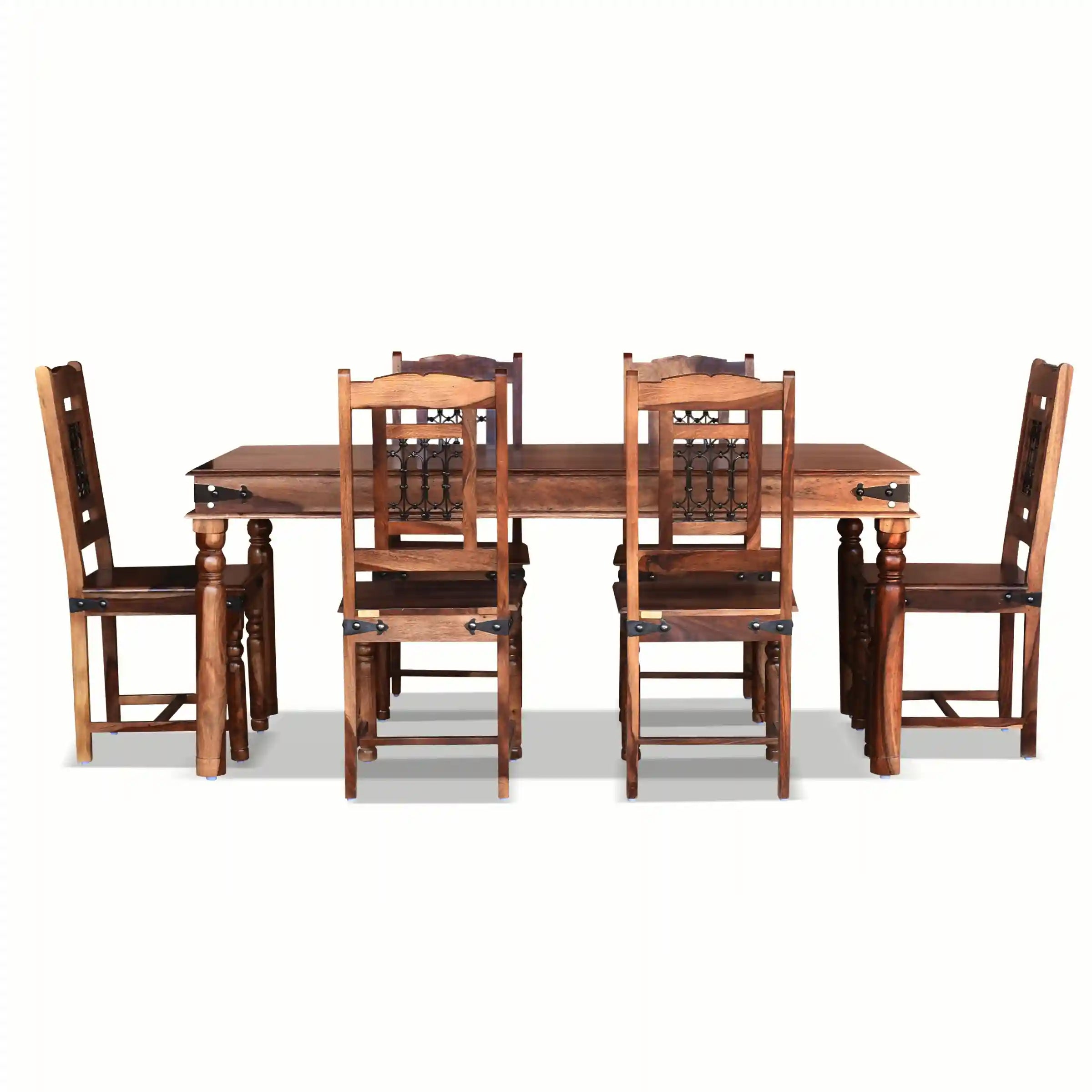 Haveli-Sheesham-Wood-6-Seater-Dining-Table-Set-rosewood