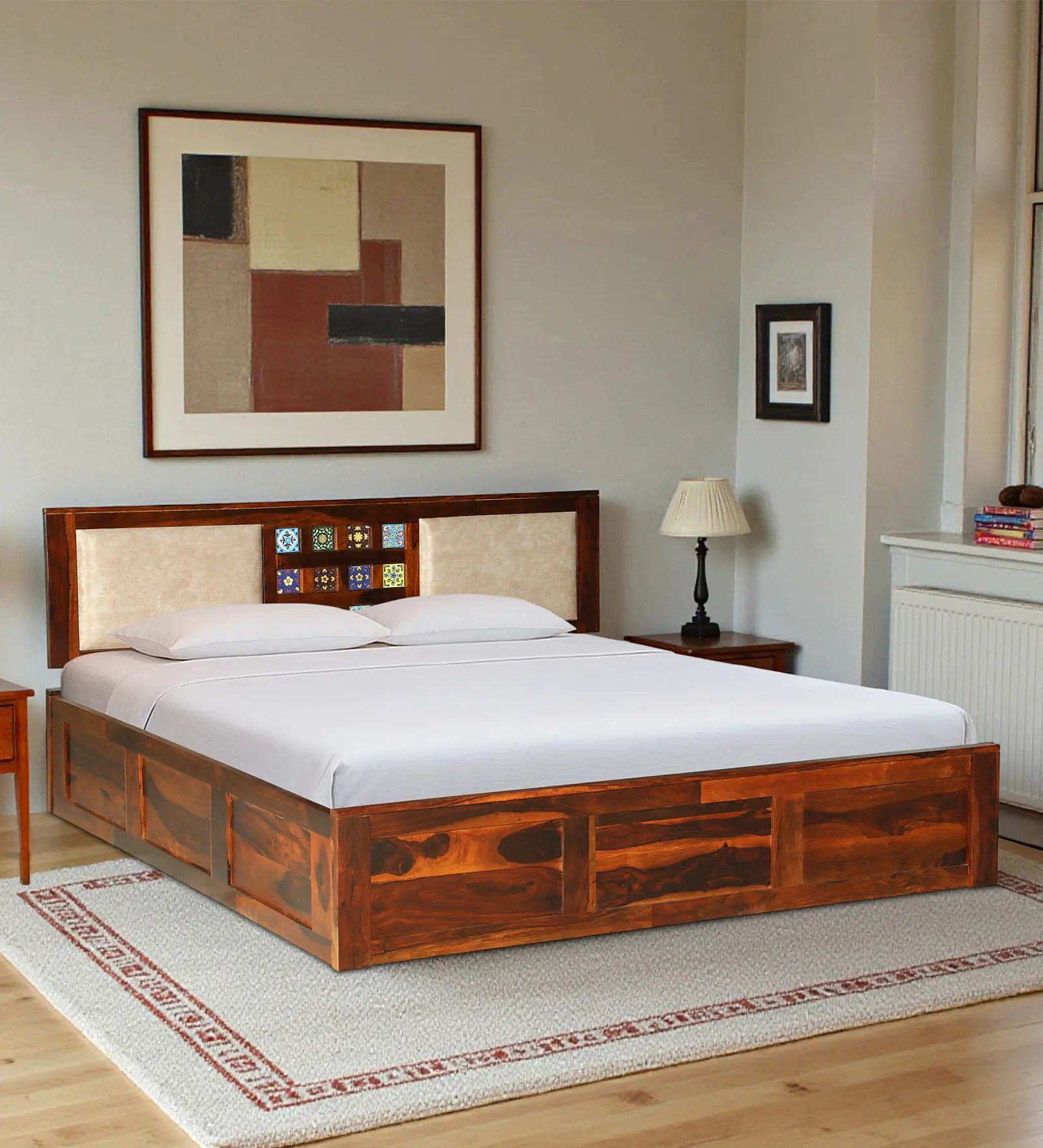 Anamika Sheesham Wood King Size Bed With Box Storage