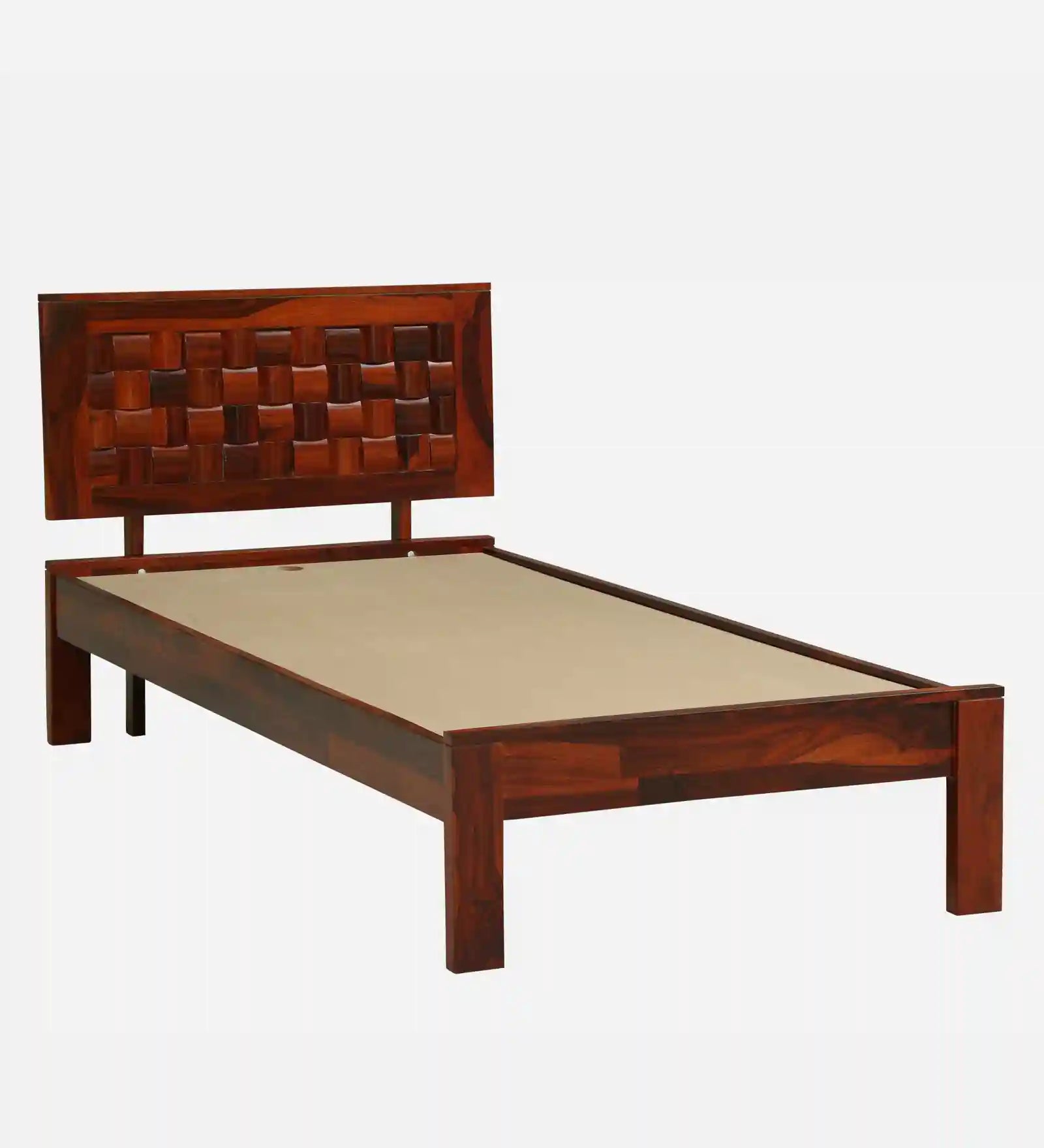Nivasa wooden single bed minimal style solid wood bed India