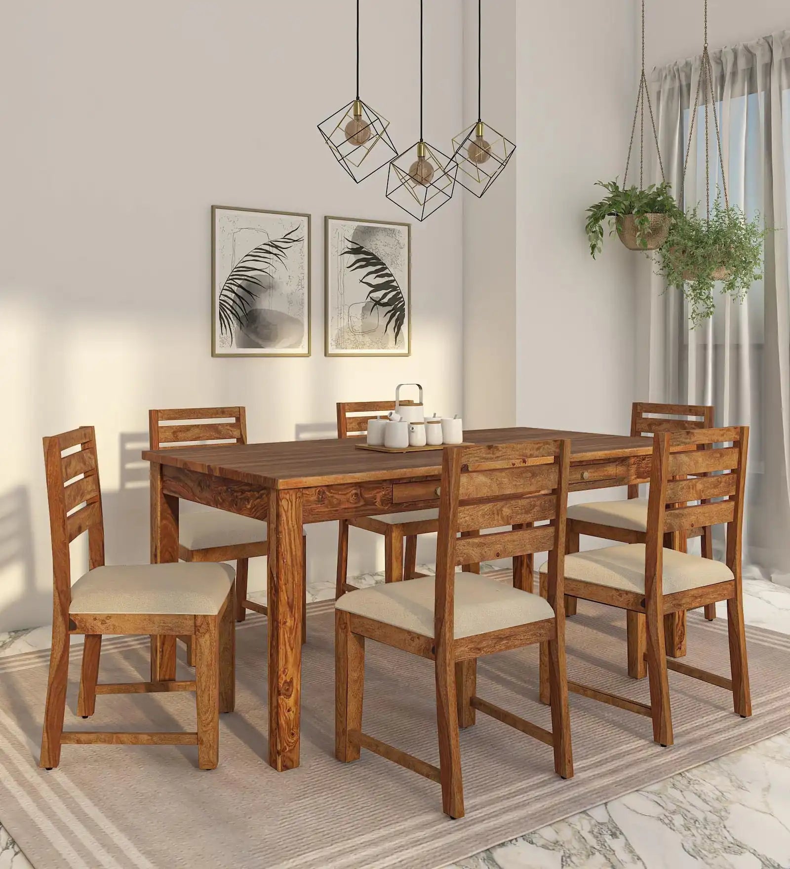Streep Traditional Solid Wood Seater Dining Sets