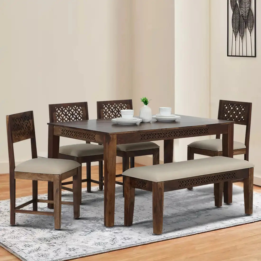 Penza-Solid-Sheesham-Wood-6-Seater-Dining-Sets-with-Bench-teak-rajawada-furnish