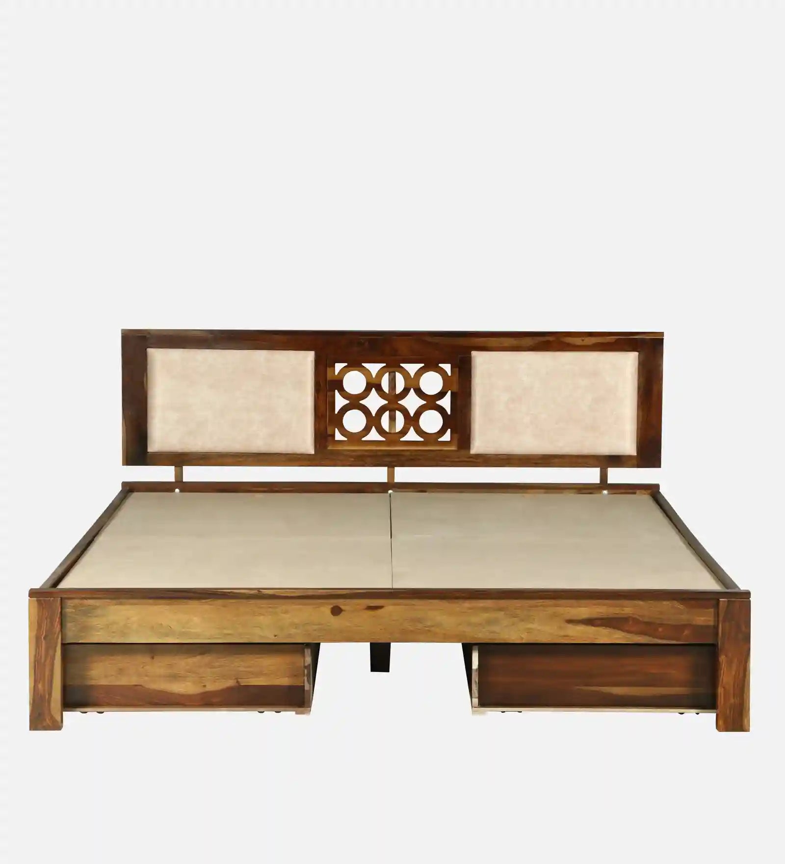 solid sheesham wood drawer bed side assembly queen size storage bed india