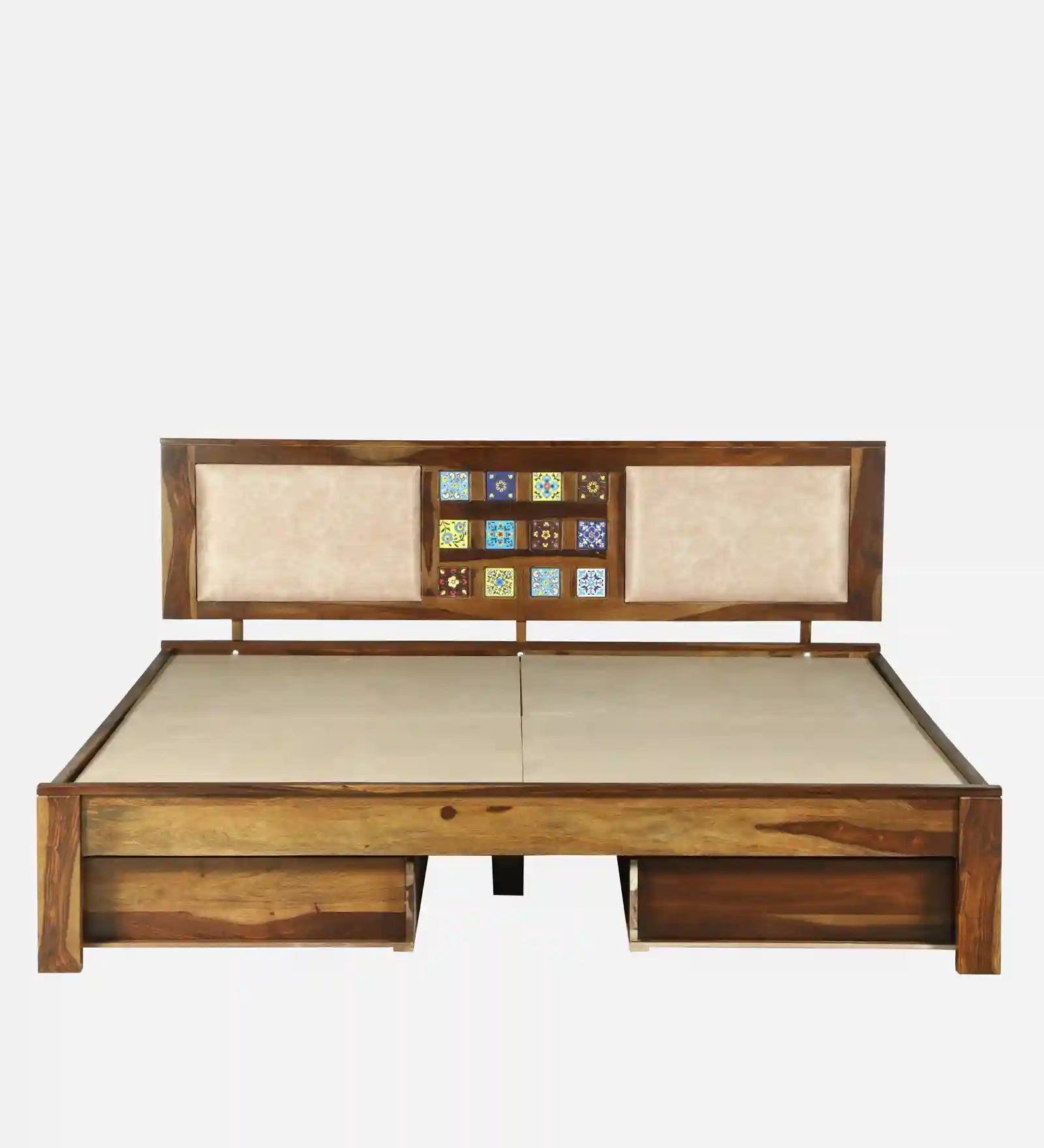 wooden queen size bed mattress platform top layout drawer storage bed india