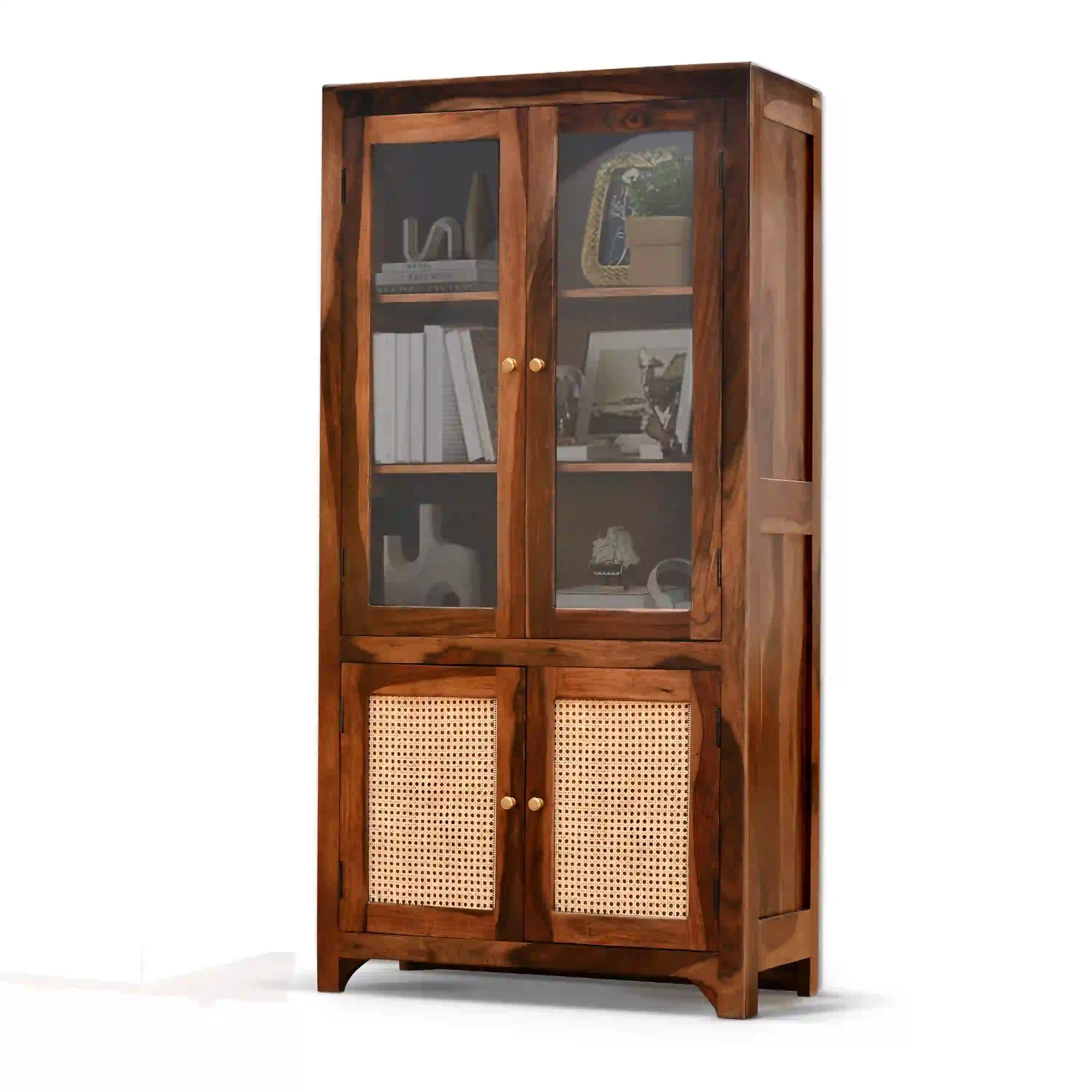 Rattan-Solid-Wood-Sheesham-Book-Shelf-Natural-Teak-Rajwada-Furnish1