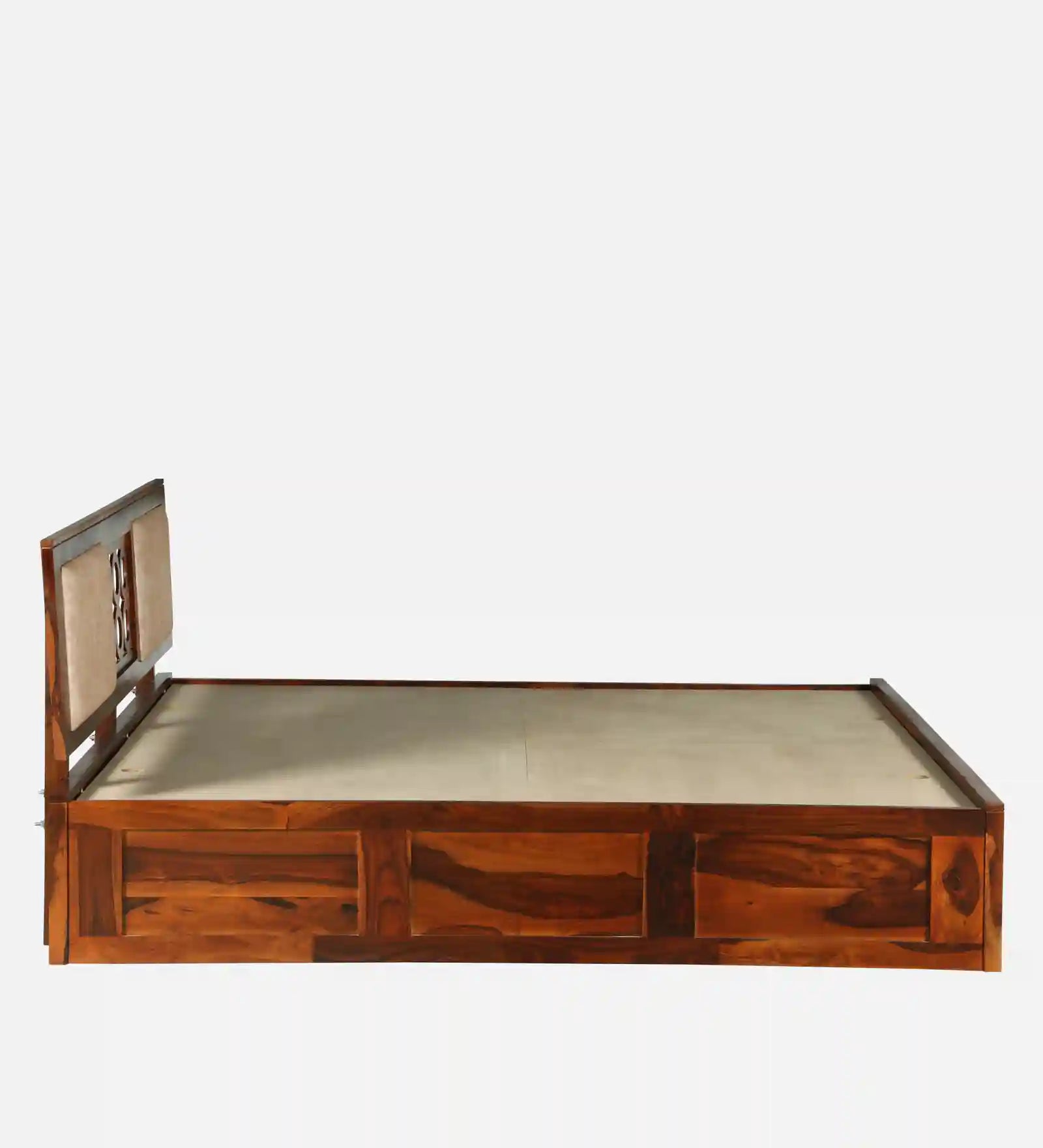 hidden storage bed compartment open sheesham wood queen size bed india