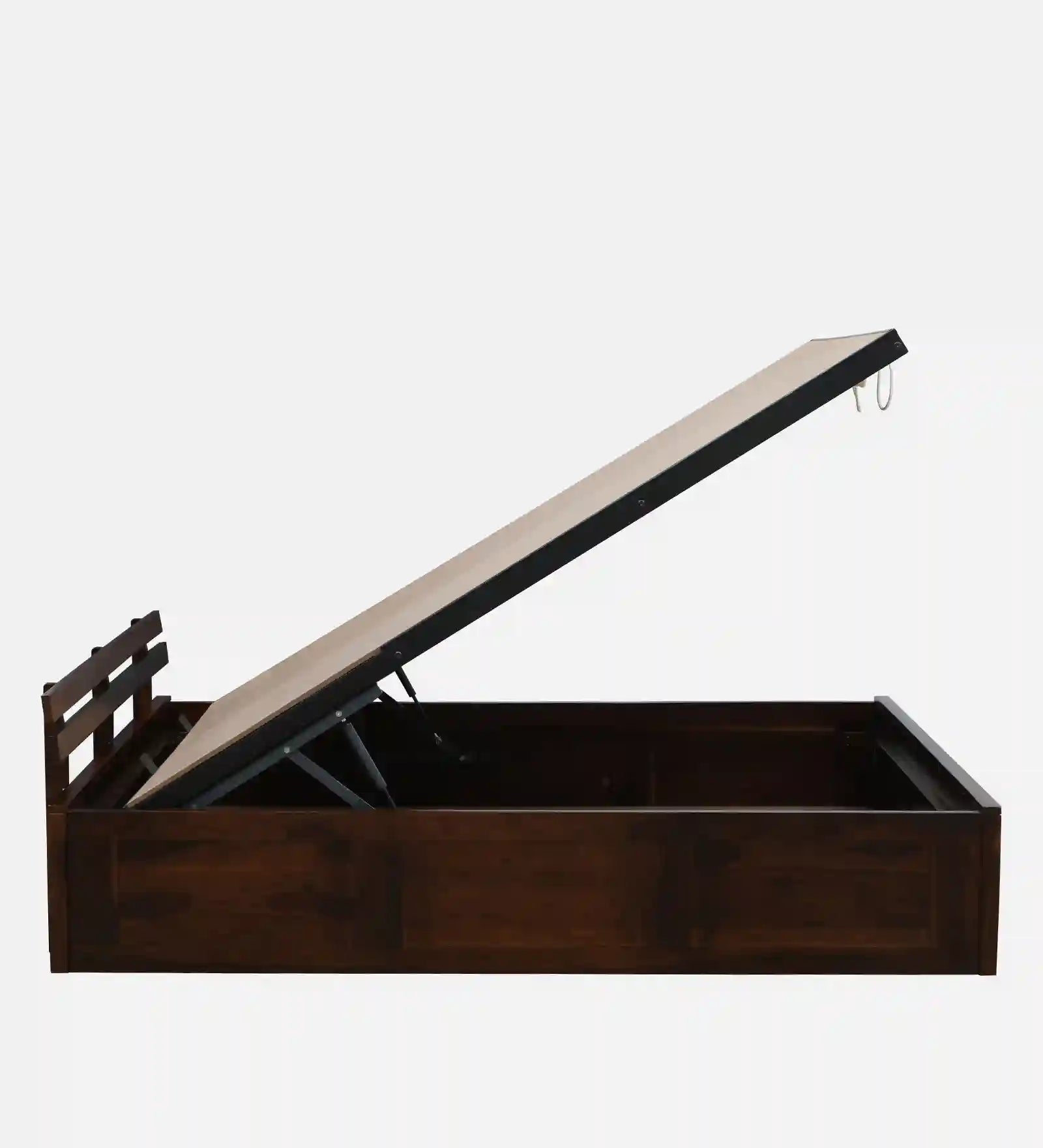 Vriksha modern king bed solid wood hydraulic storage frame