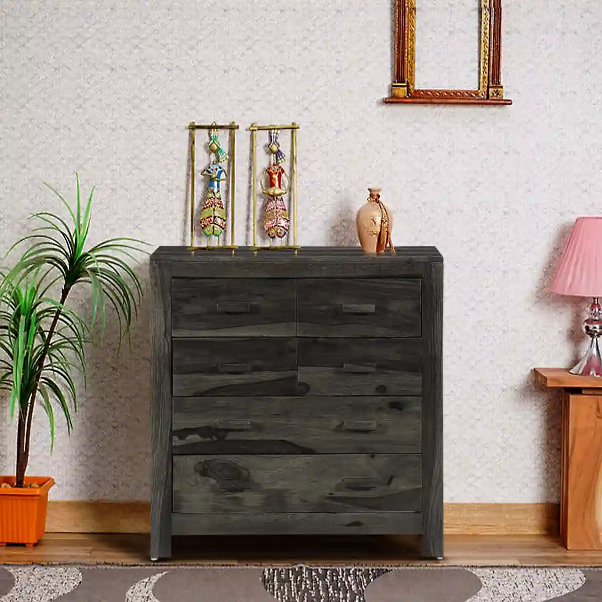 Acro compact bedroom drawer storage unit solid wood furniture
