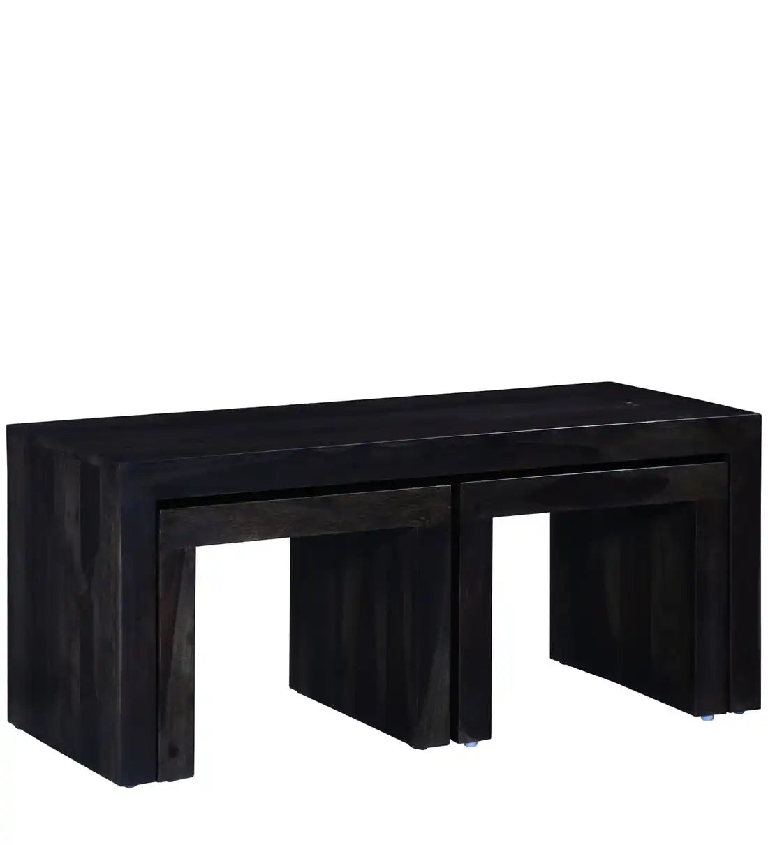 Acro compact coffee table set solid wood center table with stools unit