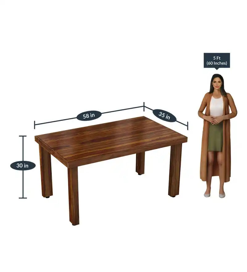 Minimal design sheesham wood dining table only ideal for modern homes