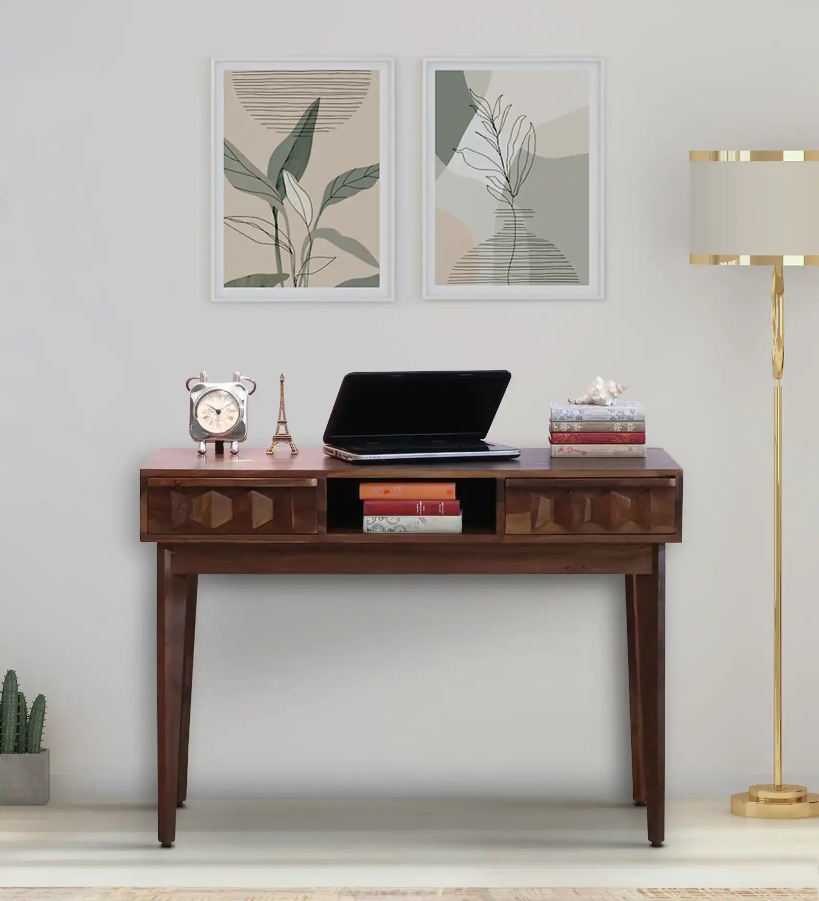 Alford sheesham wood study table solid wood writing desk for home office India