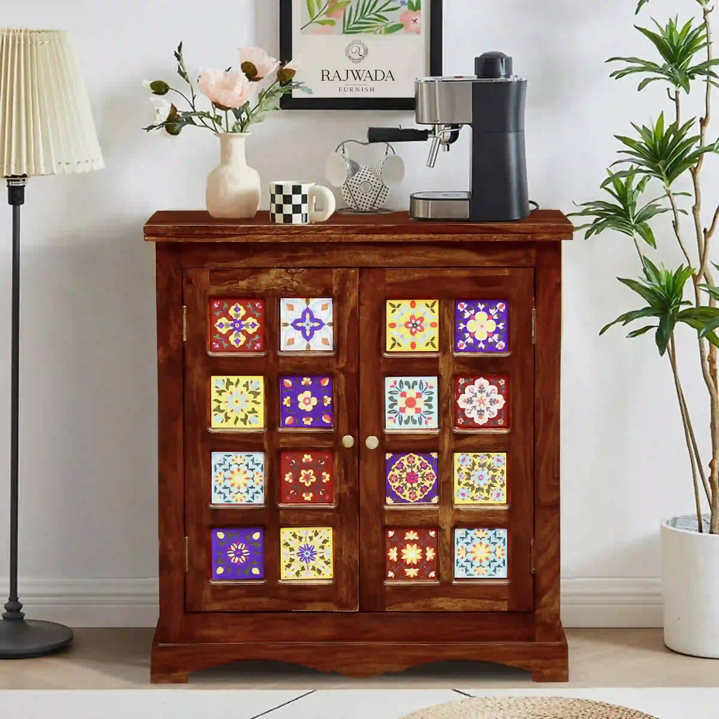 Anamika sheesham wood storage cabinet solid wood home organization unit India