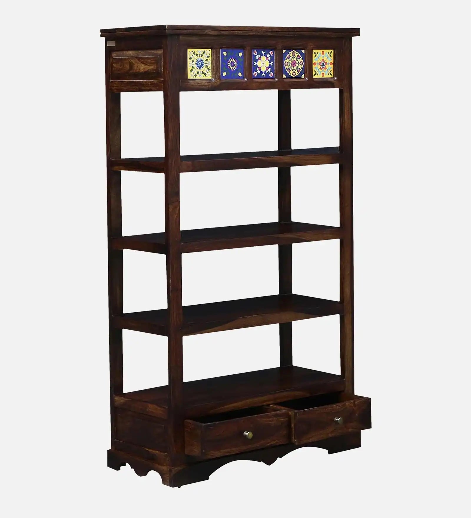 Anamika wooden bookshelf solid sheesham bookcase home library storage