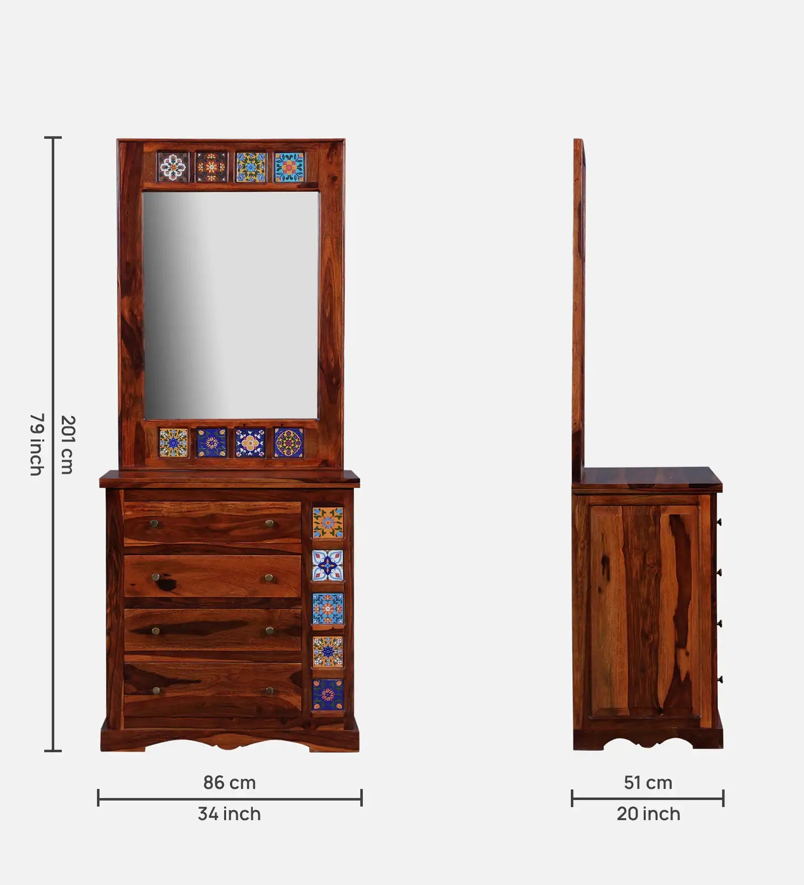 Anamika wooden dresser sheesham bedroom dressing table design India