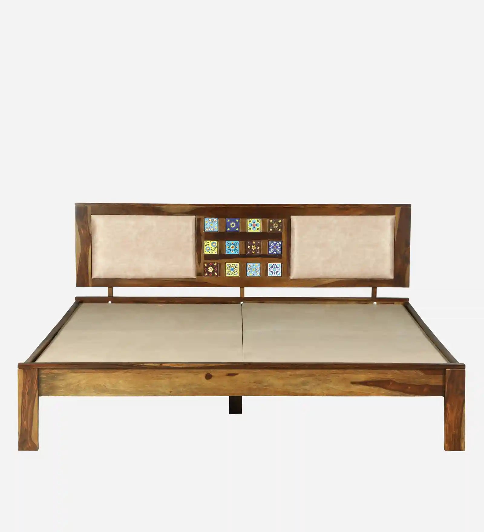 Anamika wooden queen bed without storage minimal look
