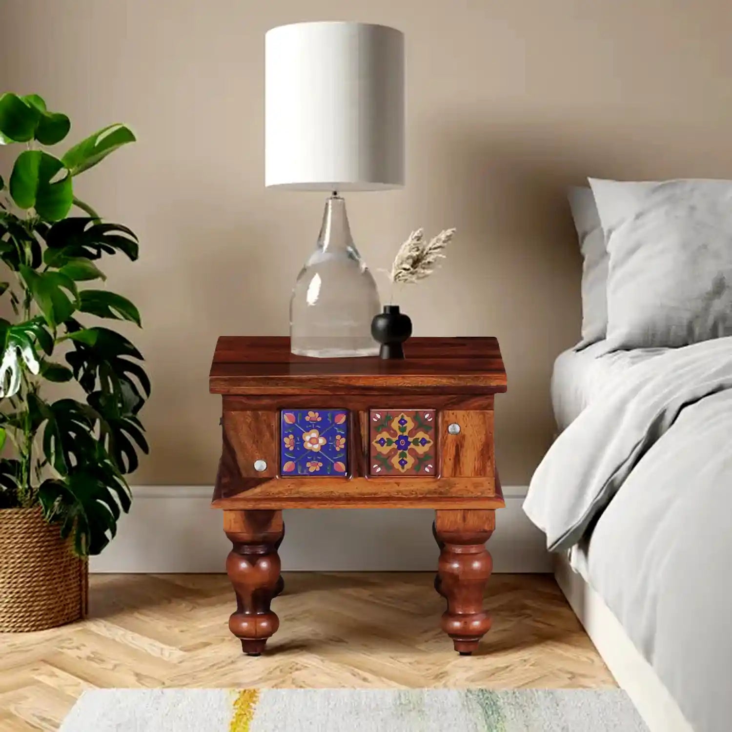 Anamika wooden side table sheesham bedside furniture India