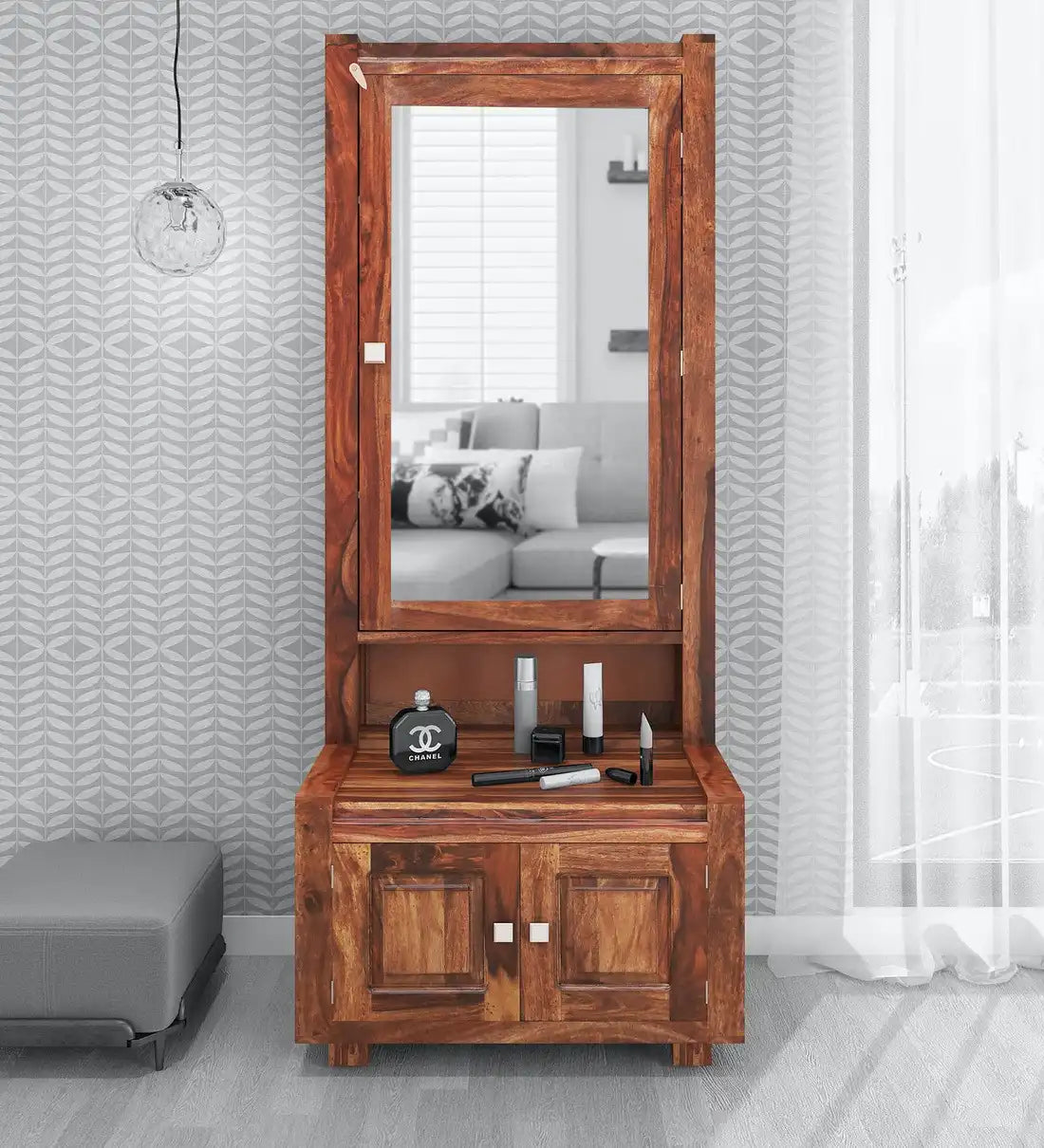 Ashok wooden dressing table solid wood makeup table design India