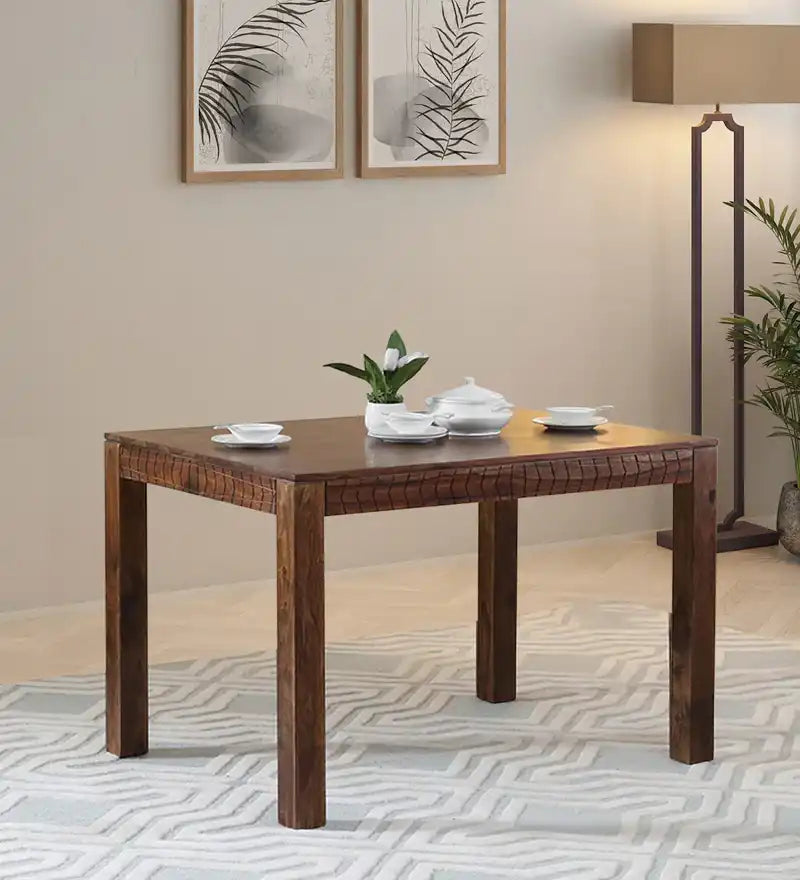 Best solid wood dining table Harmonia sheesham available online in India