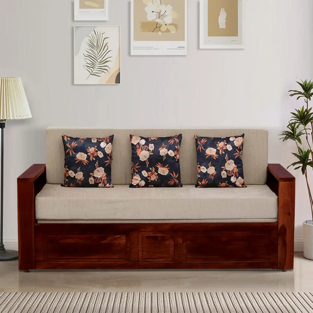 Capri home sofa bed solid wood living room convertible unit