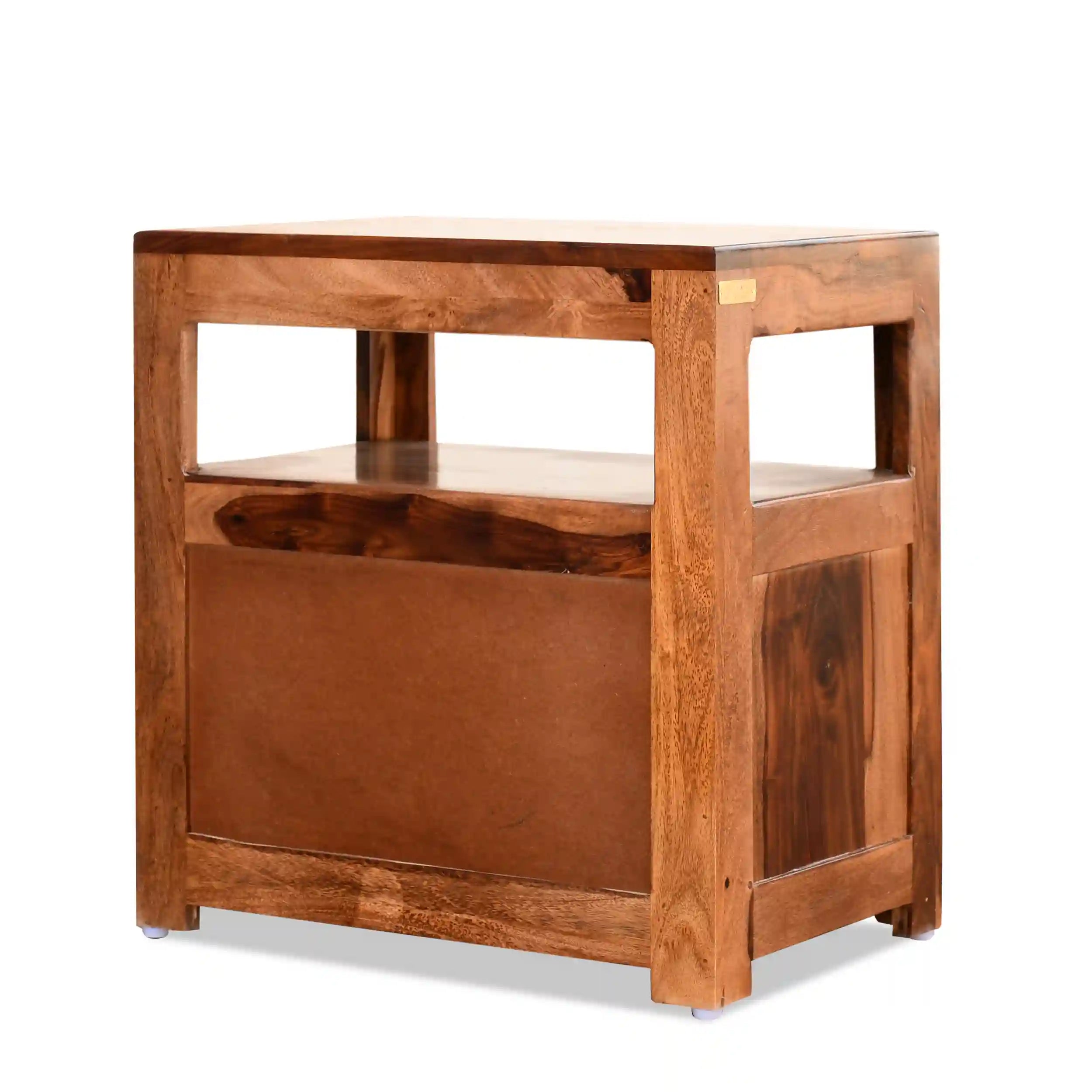 Compact cane bedside table solid wood nightstand India