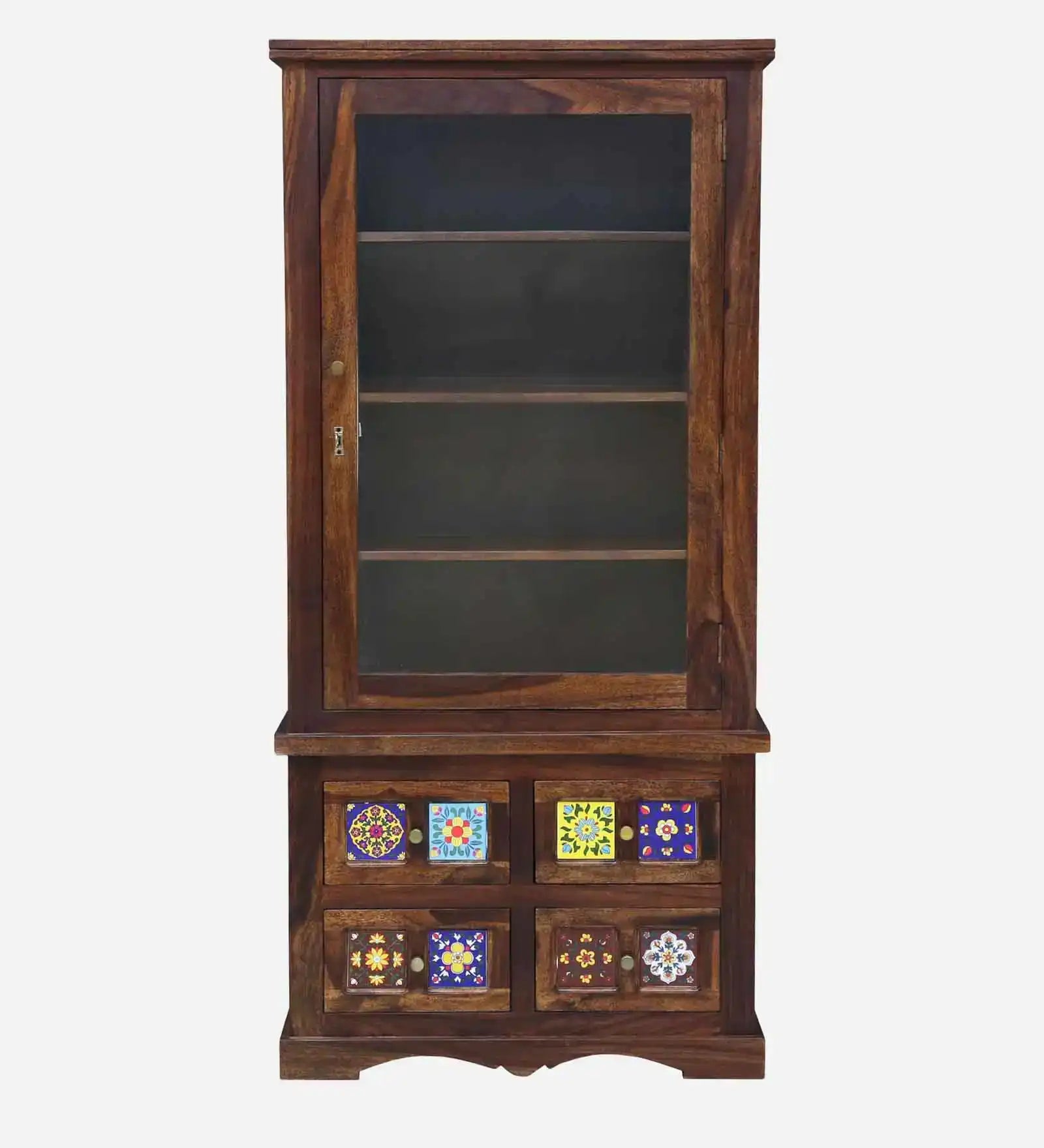 Contemporary solid wood bookshelf sheesham bookcase for living room