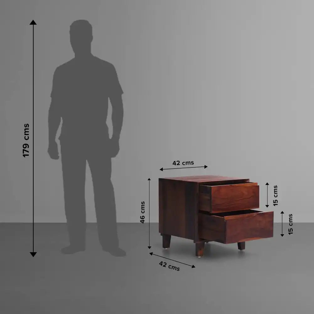 Darshan bedroom side table solid wood compact nightstand India