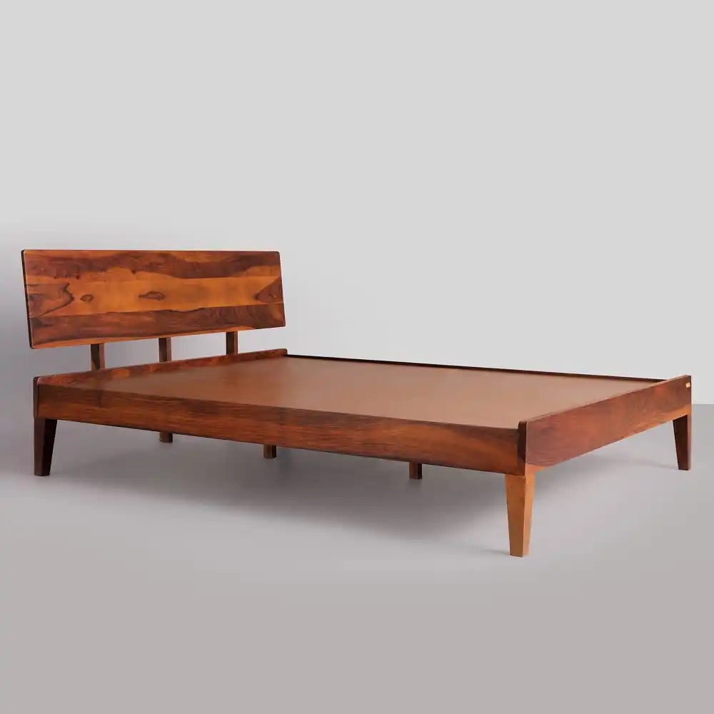 Darshan king size bed sheesham wood box storage design