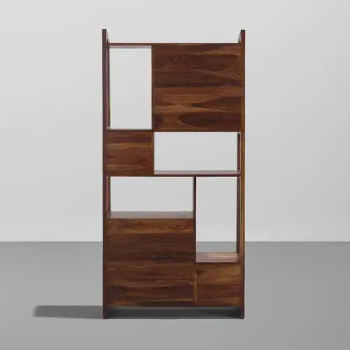 Darshan sheesham wood bookshelf open shelves home storage furniture