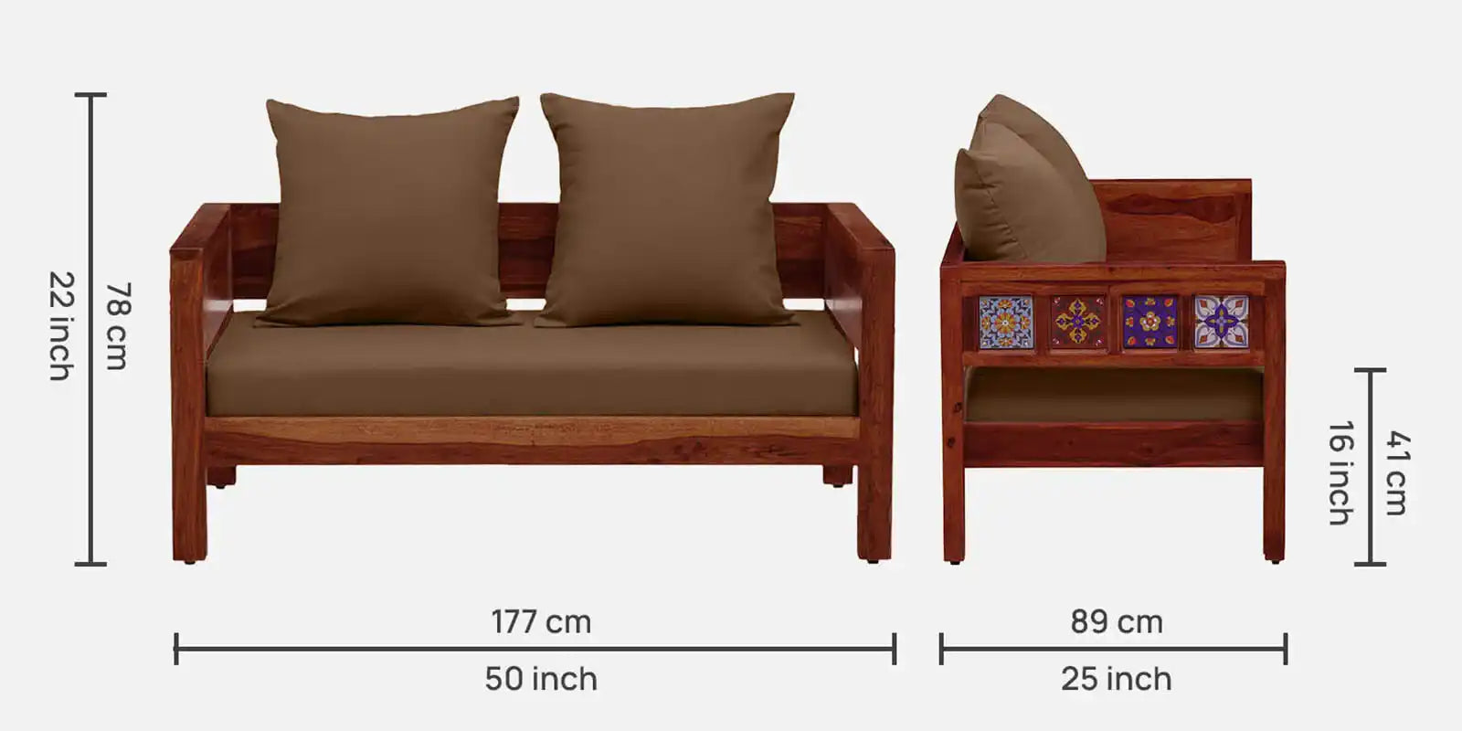 Designer Anamika solid wood sofa 2 seater modern home seating