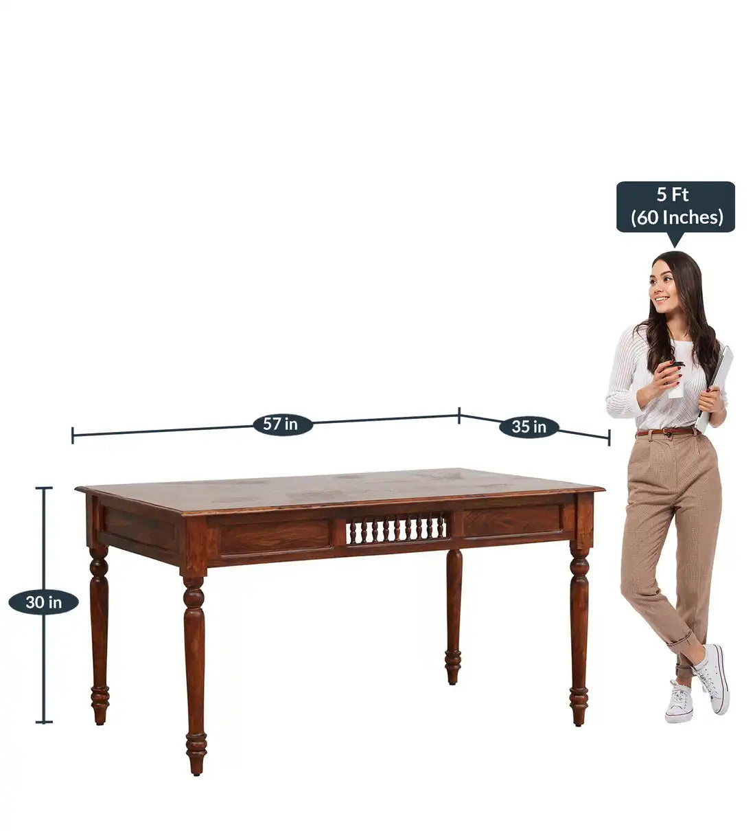 Devanti dining table set six seater solid wood Indian style furniture