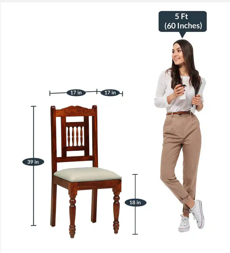 Devanti solid sheesham dining chair set classic Indian style furniture for dining space