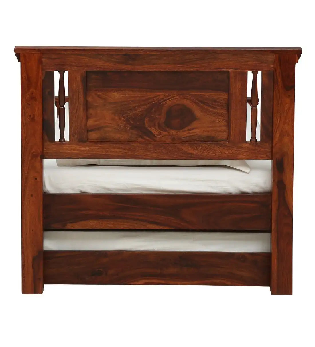 devanti solid sheesham wood trundle bed side view traditional bedroom furniture designsh