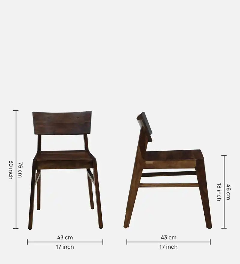 Drew solid sheesham dining chair set ideal for small space Indian homes