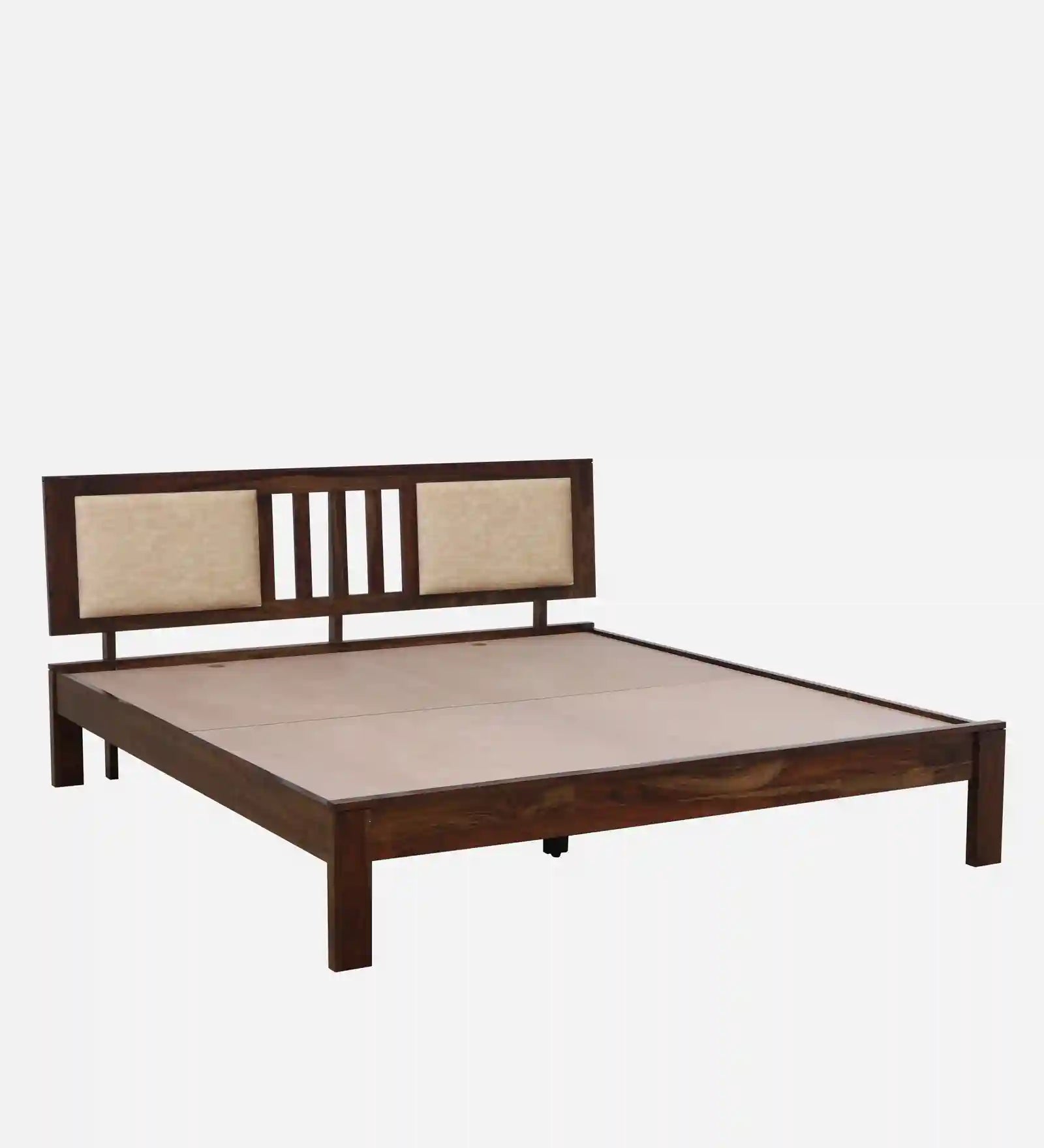 druma solid sheesham wood king size bed side view without storage modern bedroom furniture
