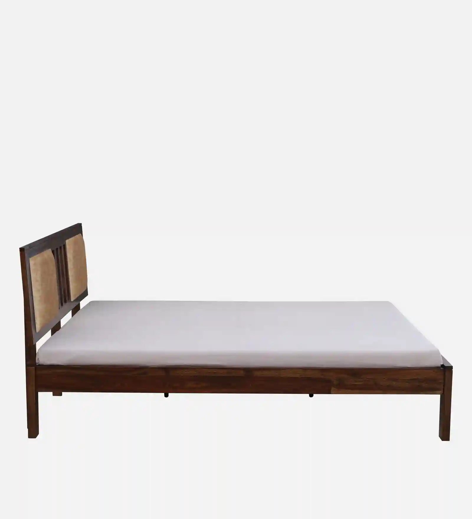 druma king size sheesham wood bed without storage teak finish premium wooden bed design
