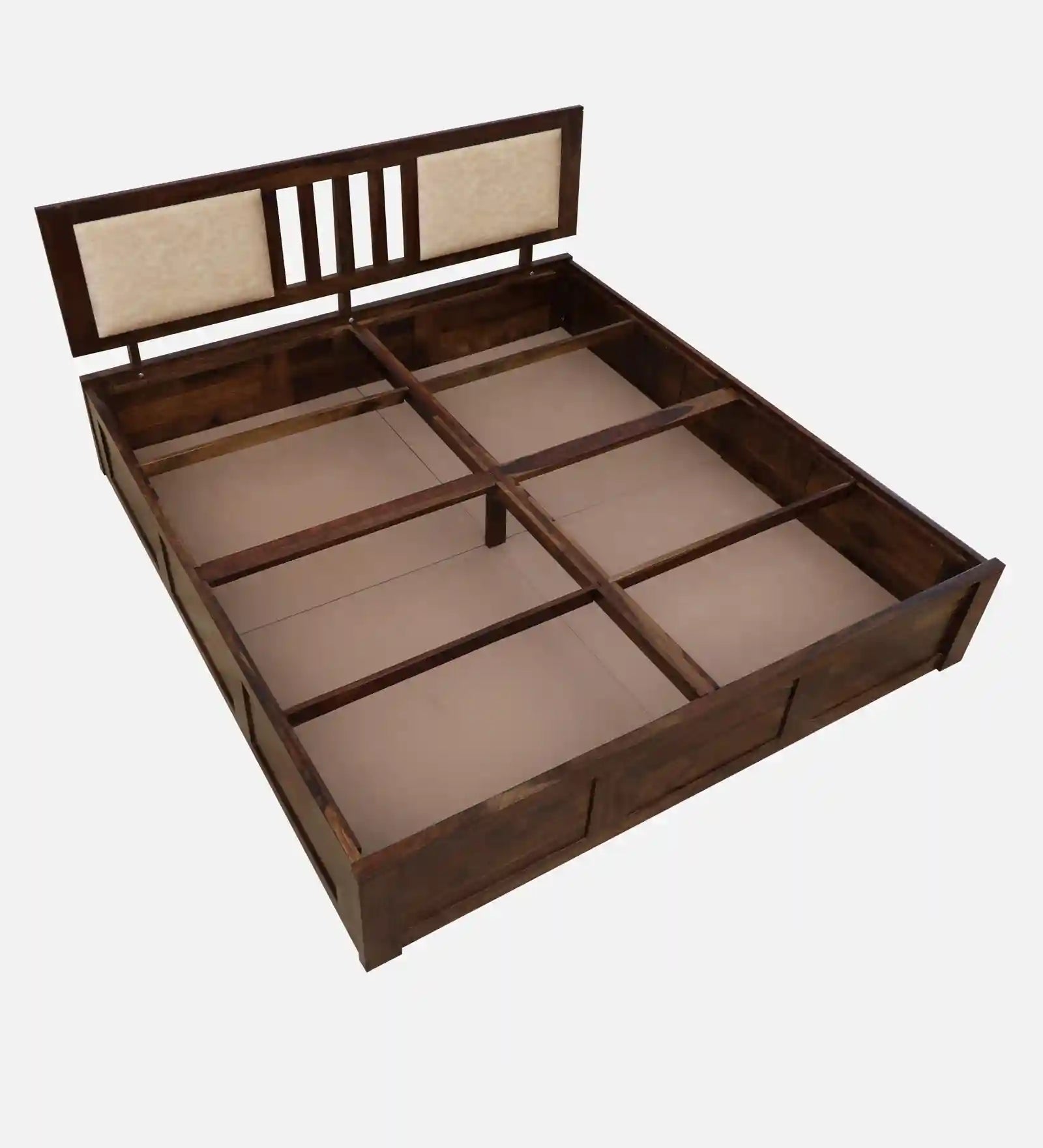 Druma modern king size bed with box storage solid wood