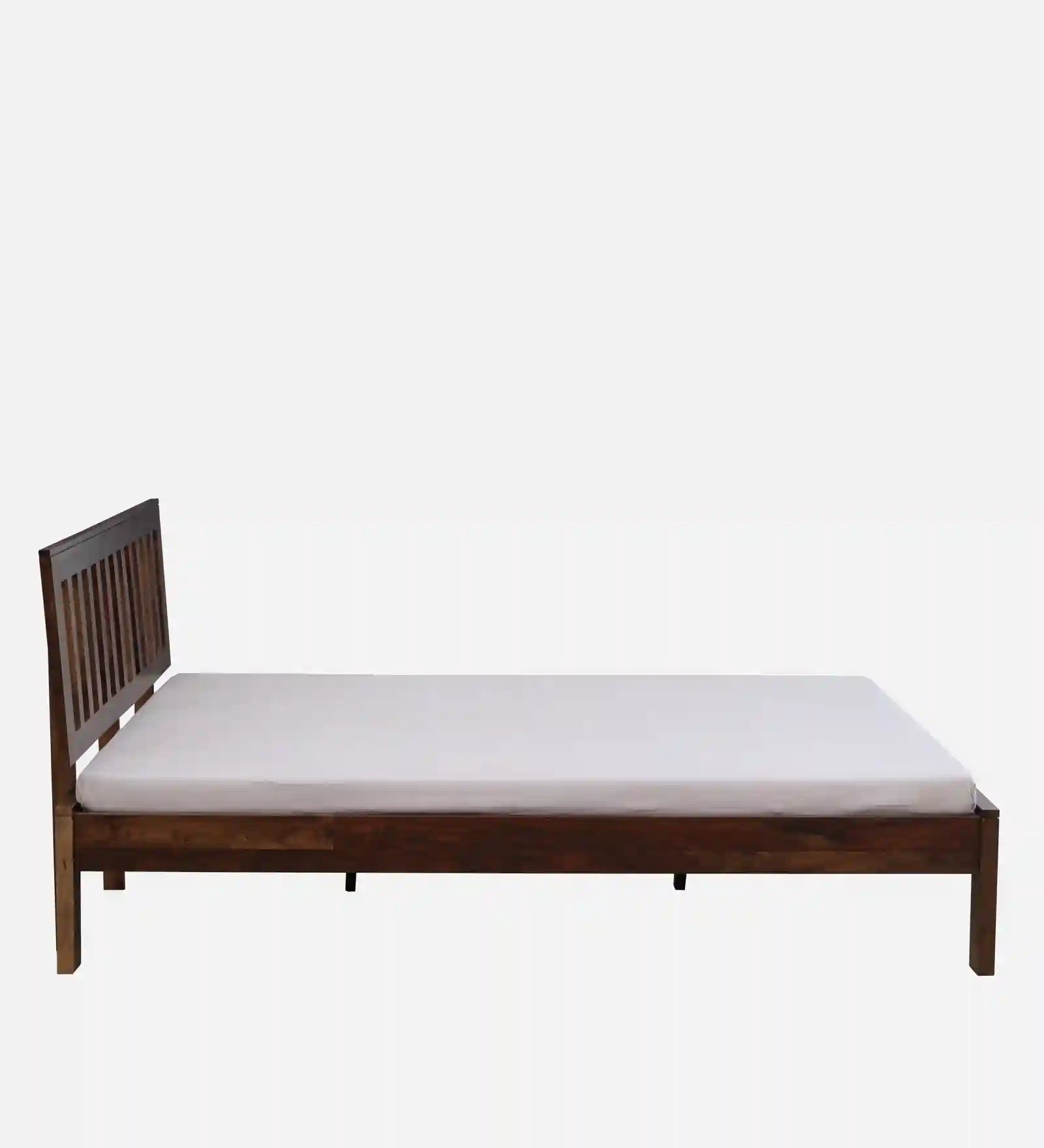 Druma queen size wooden bed without storage honey finish premium solid wood bed