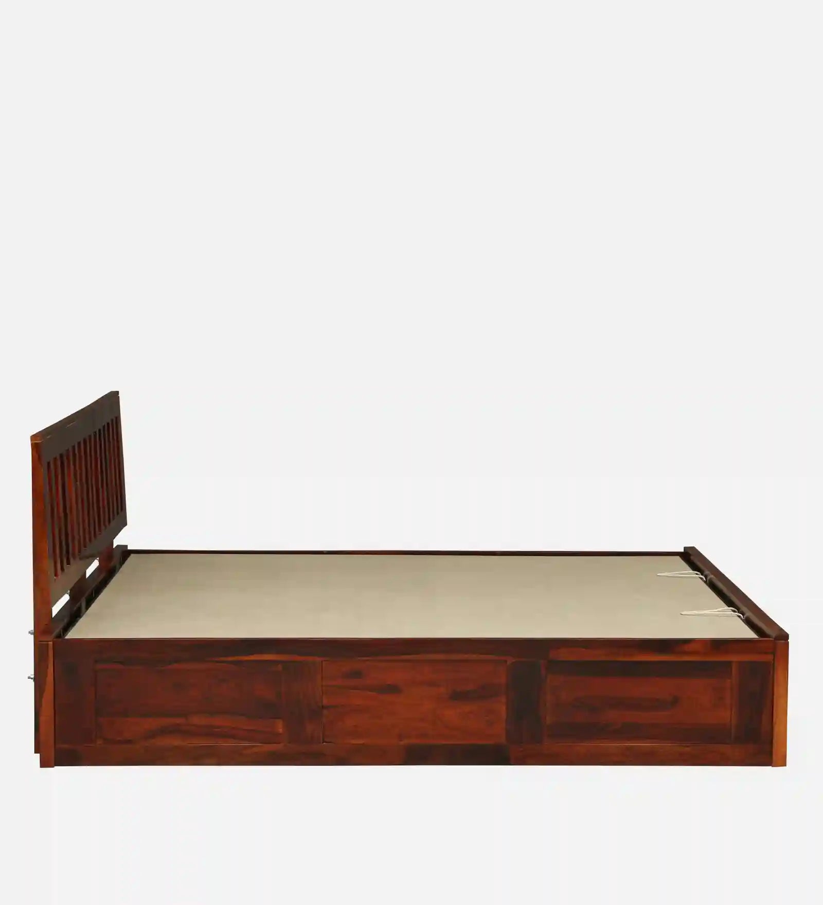 Druma sheesham bed king size hydraulic storage teak design