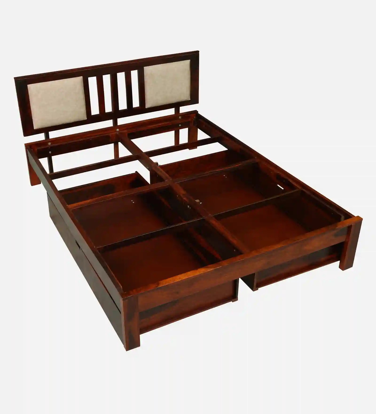 solid sheesham wood king size bed with drawer storage furniture india