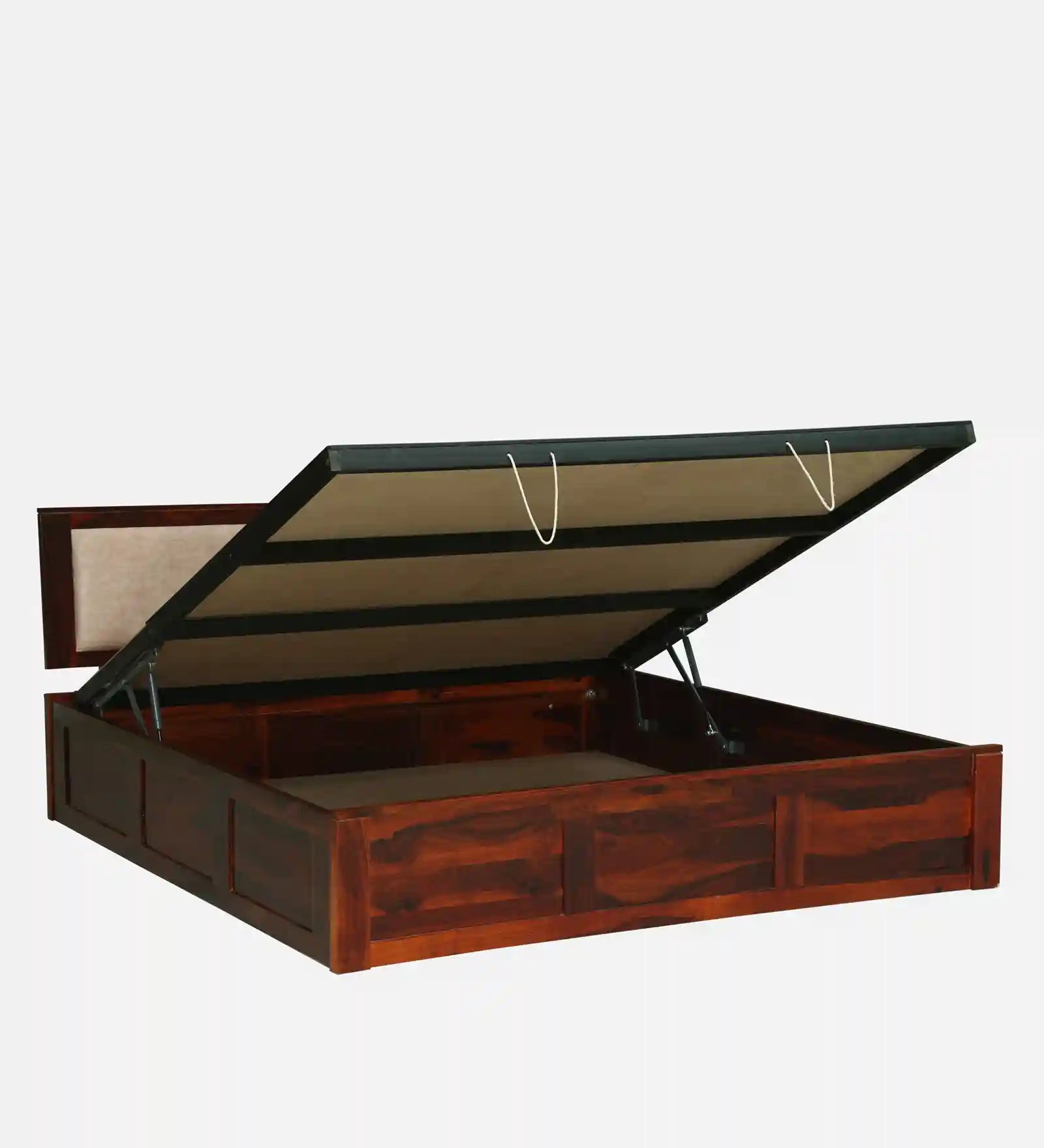 Druma solid sheesham wood queen size bed with hydraulic storage India