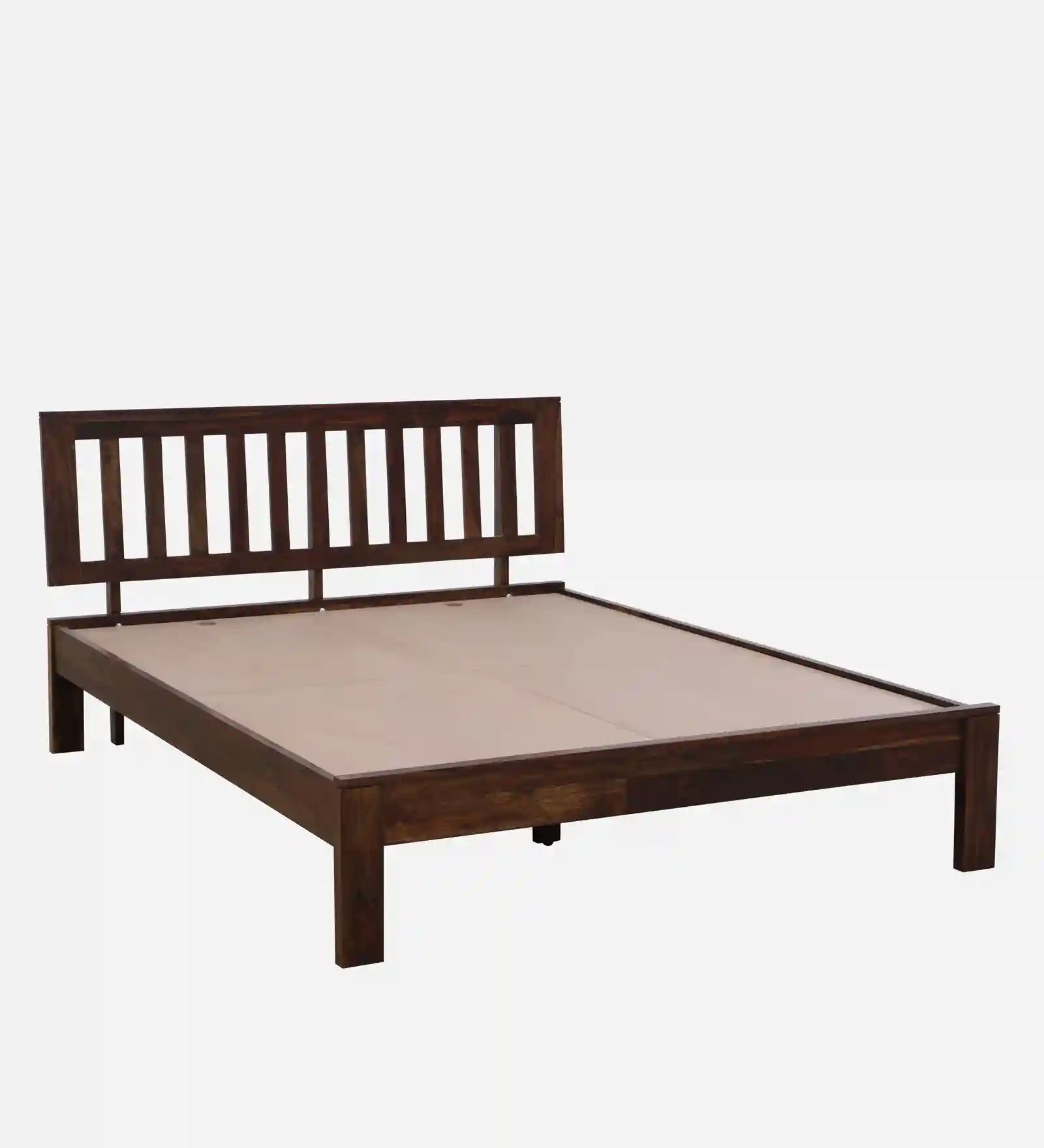 Druma solid wood queen size bed side angle view without storage modern bedroom furniture