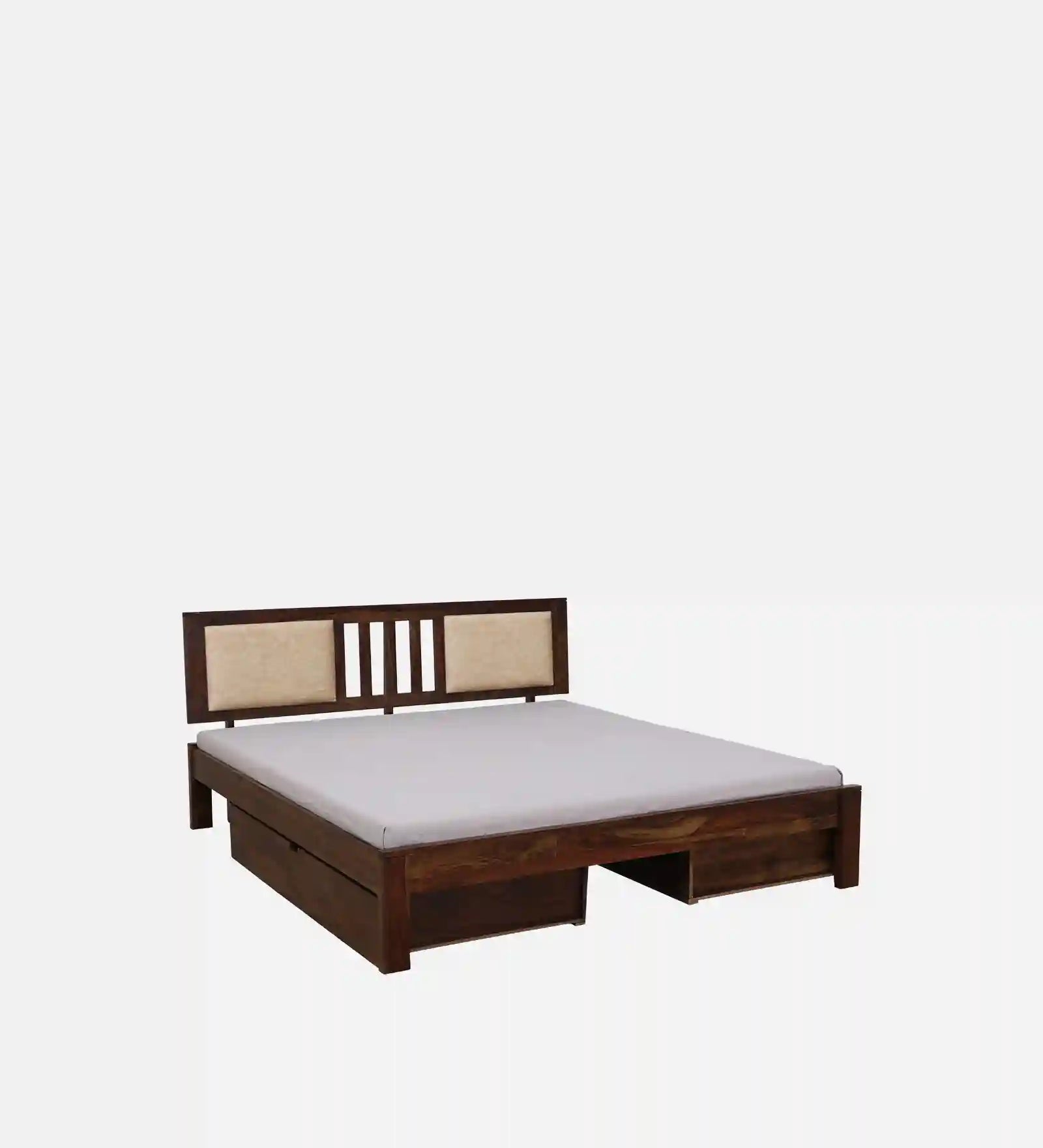 solid sheesham wood drawer bed king size storage furniture india