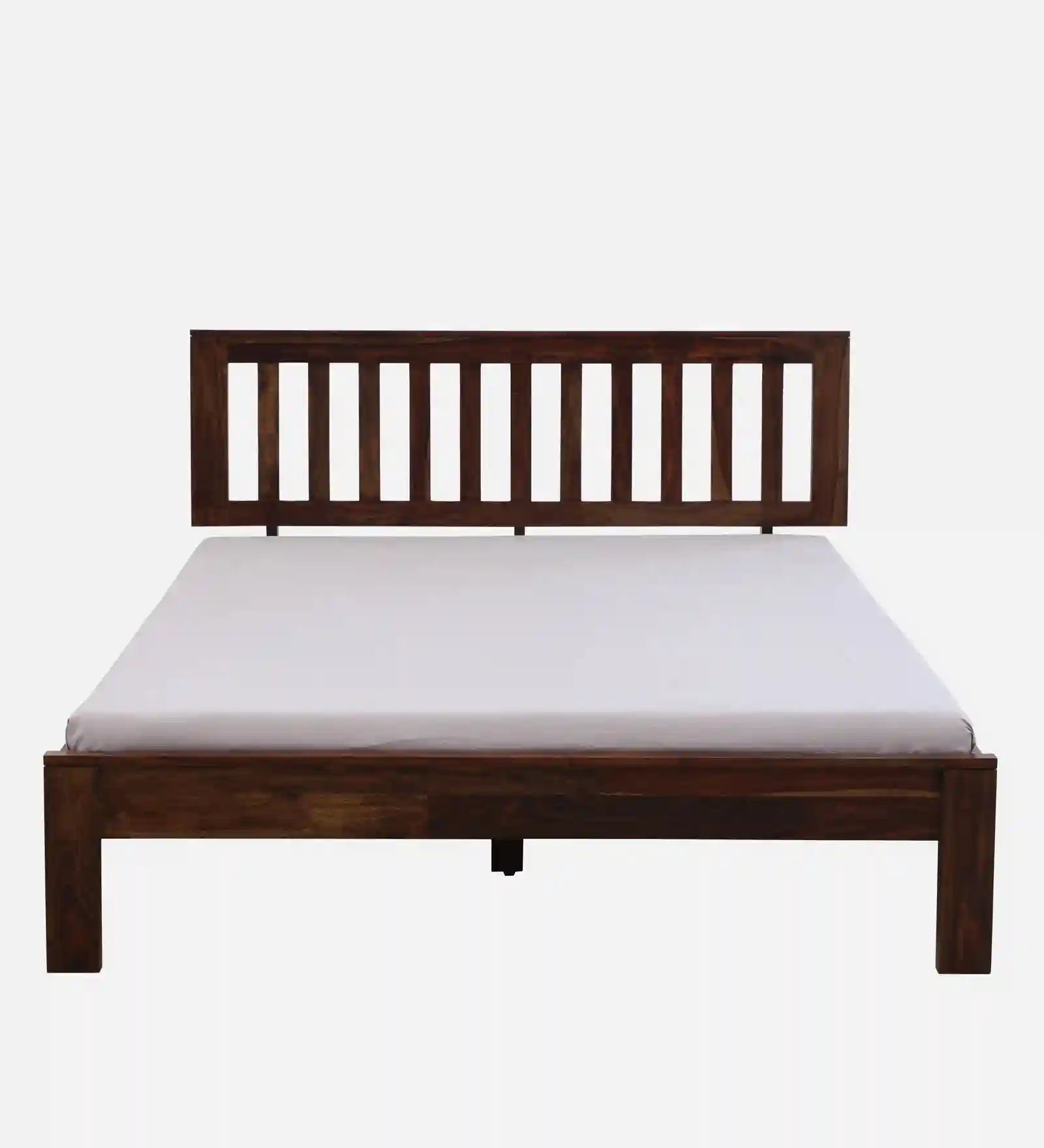 Druma solid wood queen size bed without storage minimal modern wooden bed design