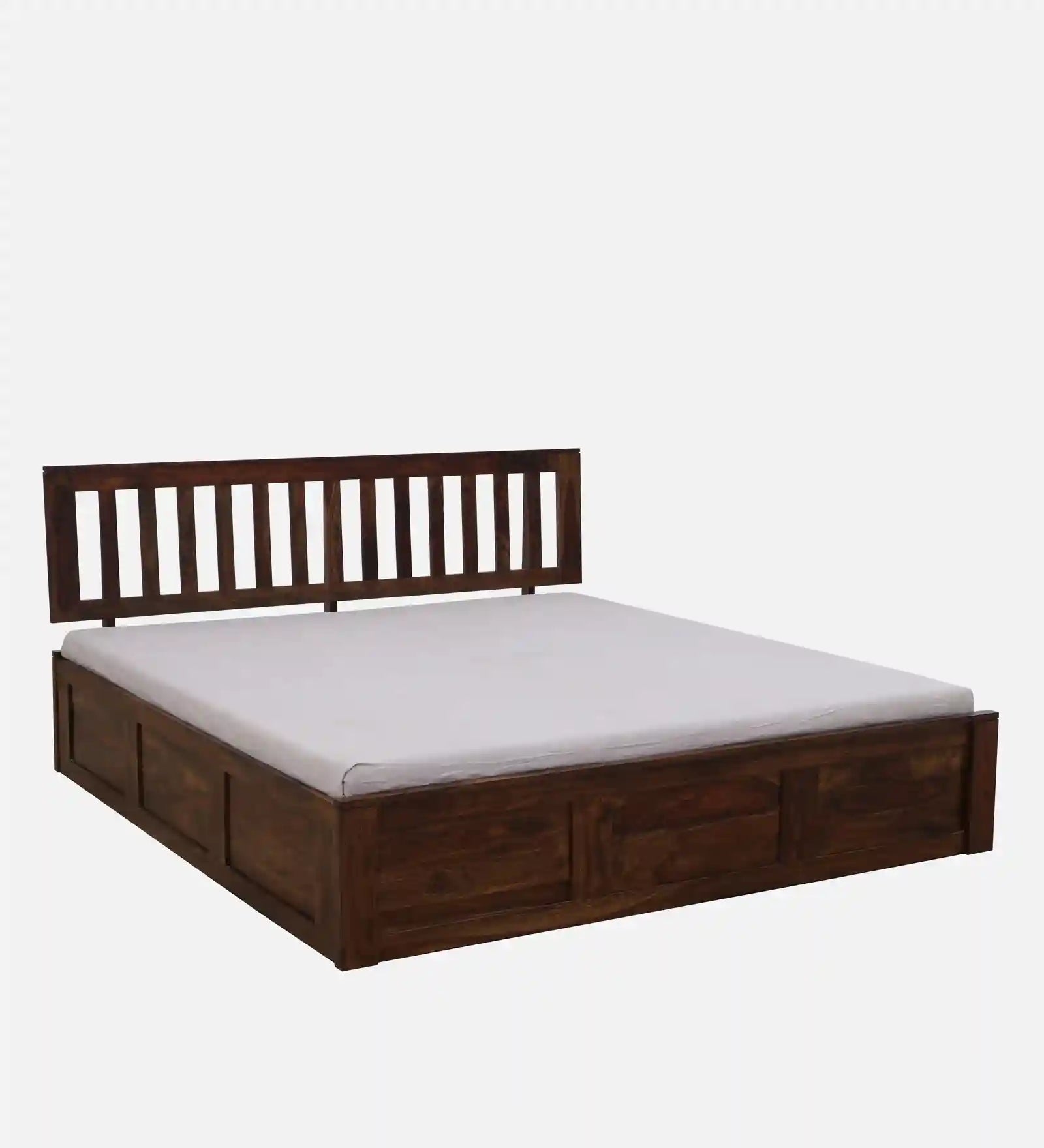 Druma wooden king bed with storage box design