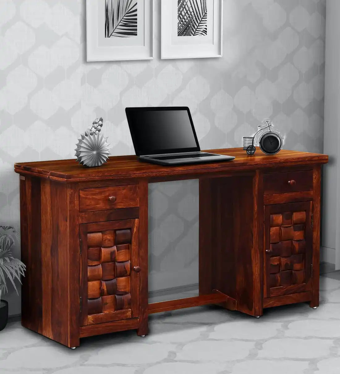 Durable sheesham wood study table solid wood office desk Niware