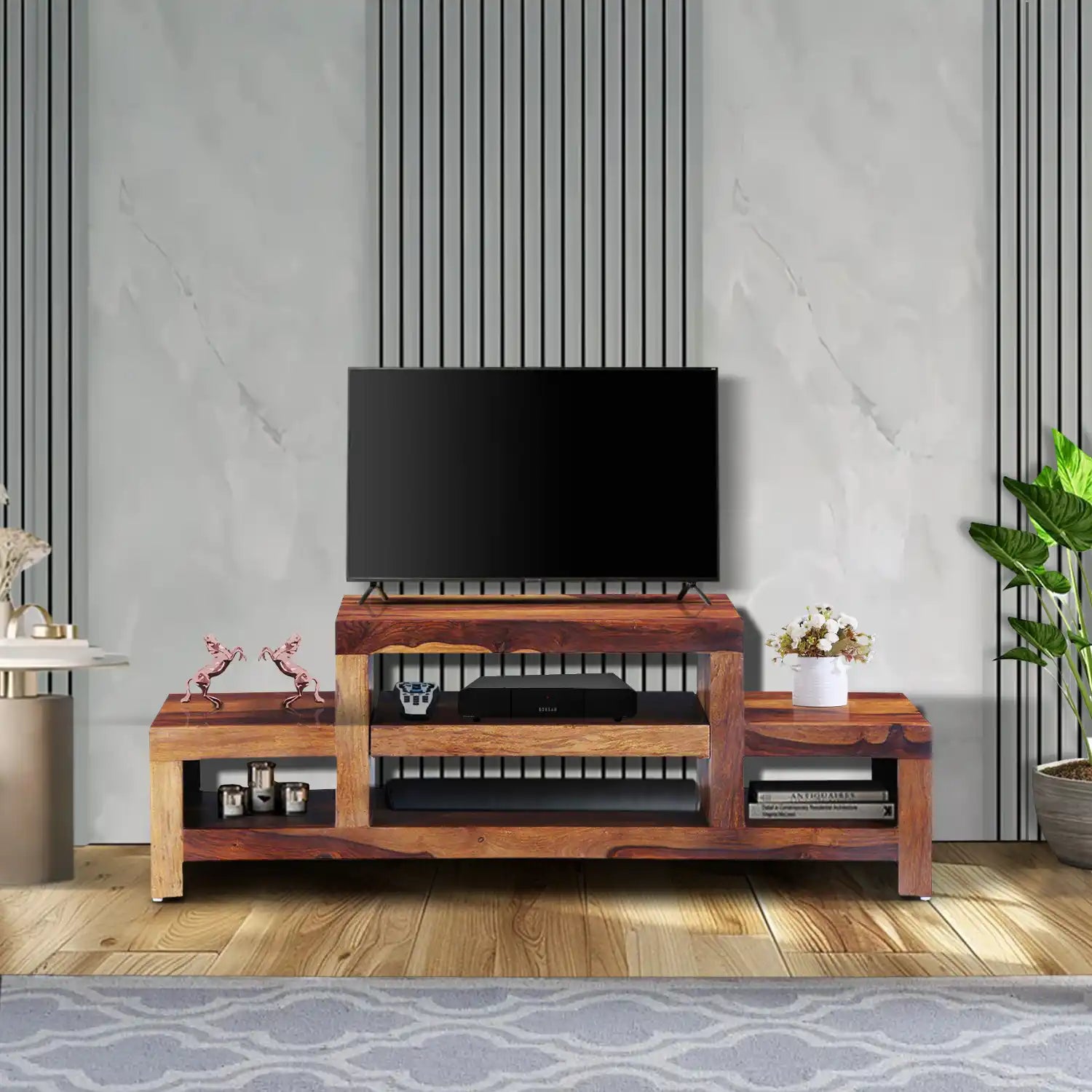 Durable sheesham wood tv unit solid tv cabinet Acro